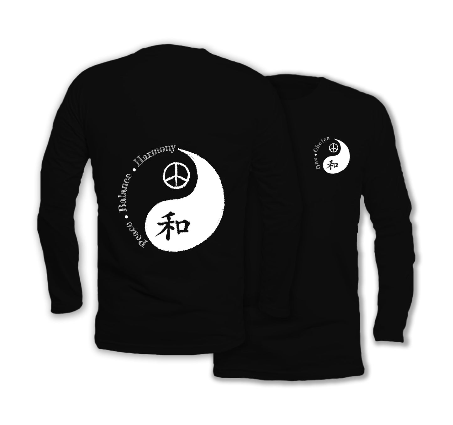 Peace-Balance-Harmony - Long Sleeve Organic Cotton T-Shirt - One Choice Apparel