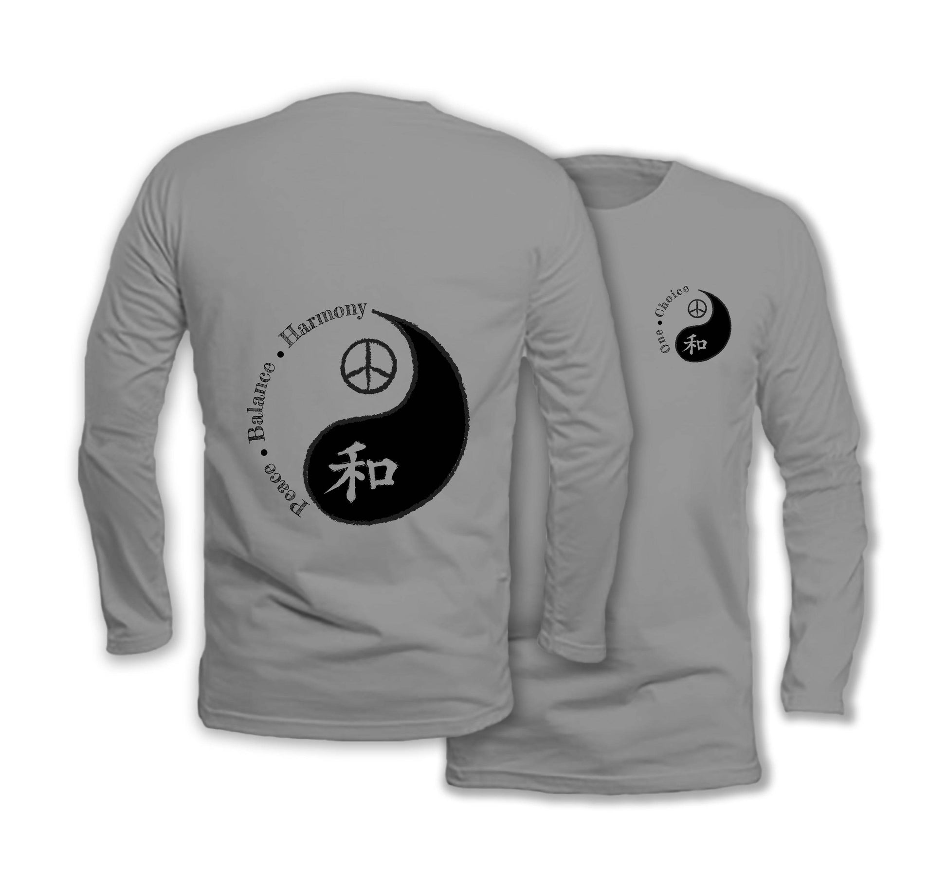 Peace-Balance-Harmony - Long Sleeve Organic Cotton T-Shirt - One Choice Apparel