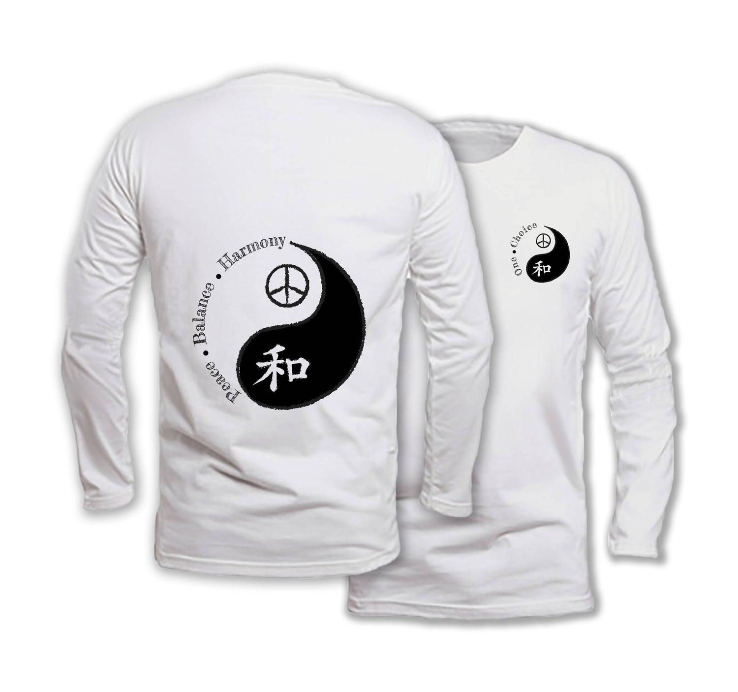 Peace-Balance-Harmony - Long Sleeve Organic Cotton T-Shirt - One Choice Apparel
