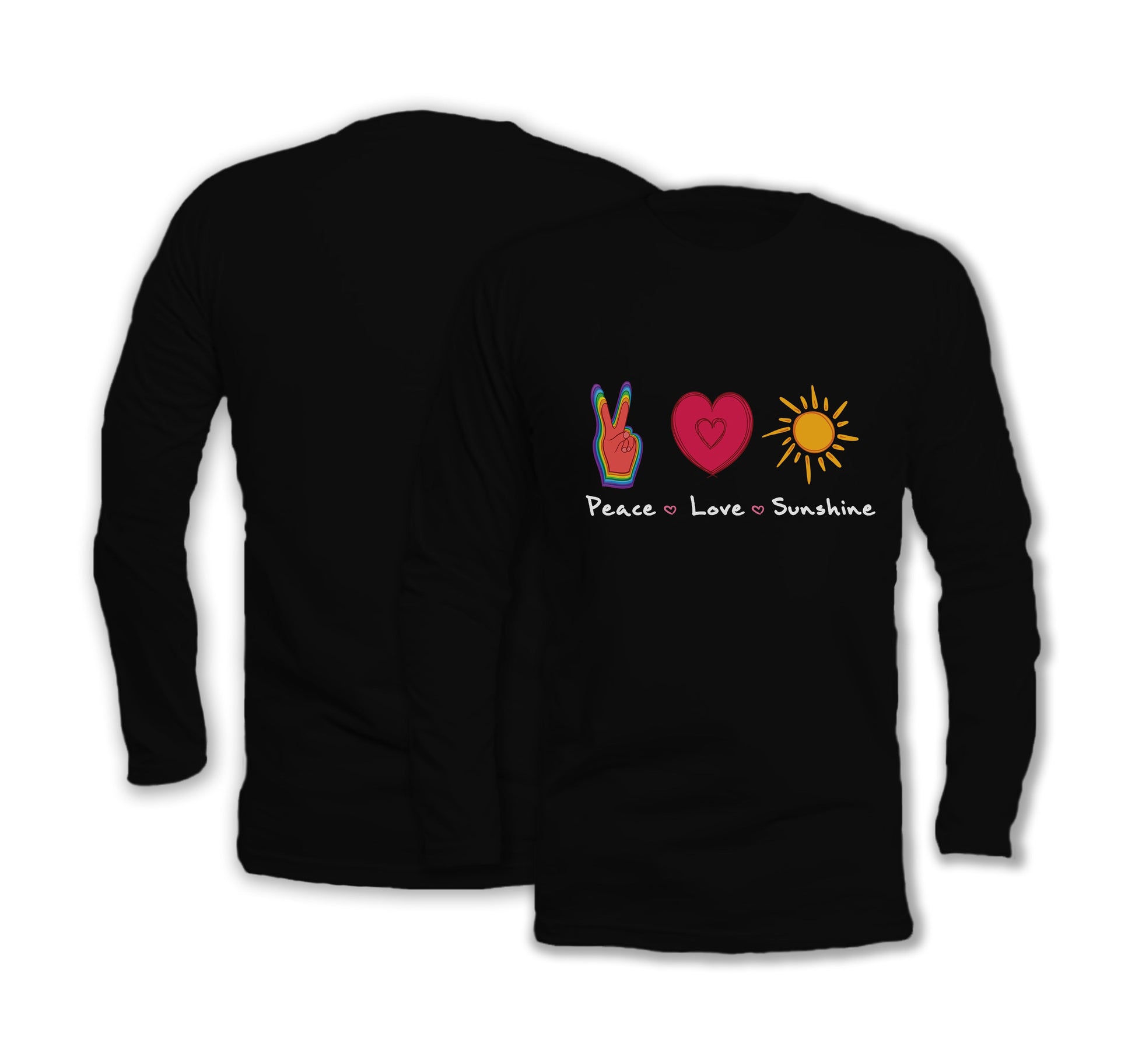 Peace Love & Sunshine - Long Sleeve Organic Cotton T-Shirt - One Choice Apparel