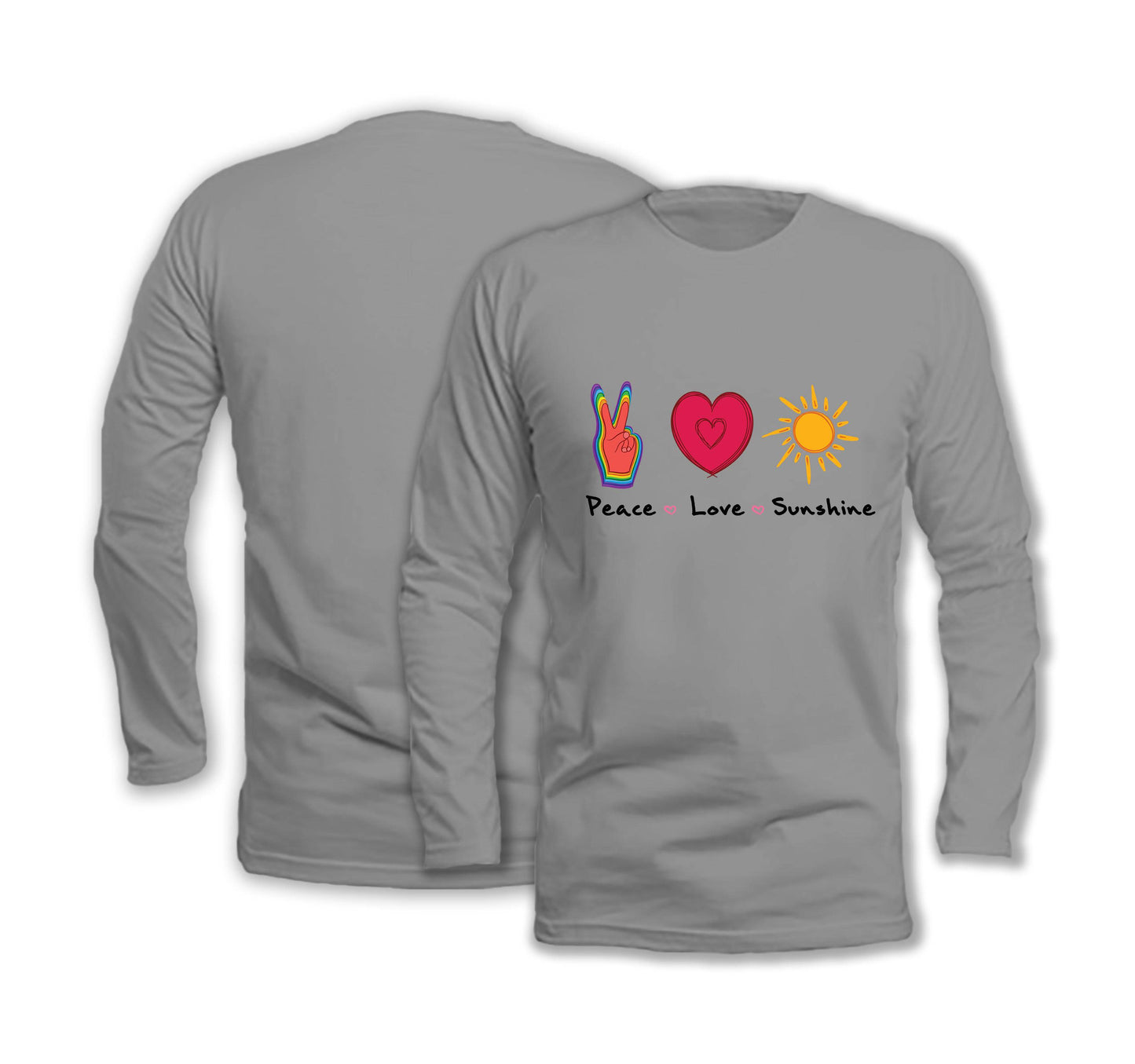 Peace Love & Sunshine - Long Sleeve Organic Cotton T-Shirt - One Choice Apparel