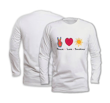 Peace Love & Sunshine - Long Sleeve Organic Cotton T-Shirt - One Choice Apparel