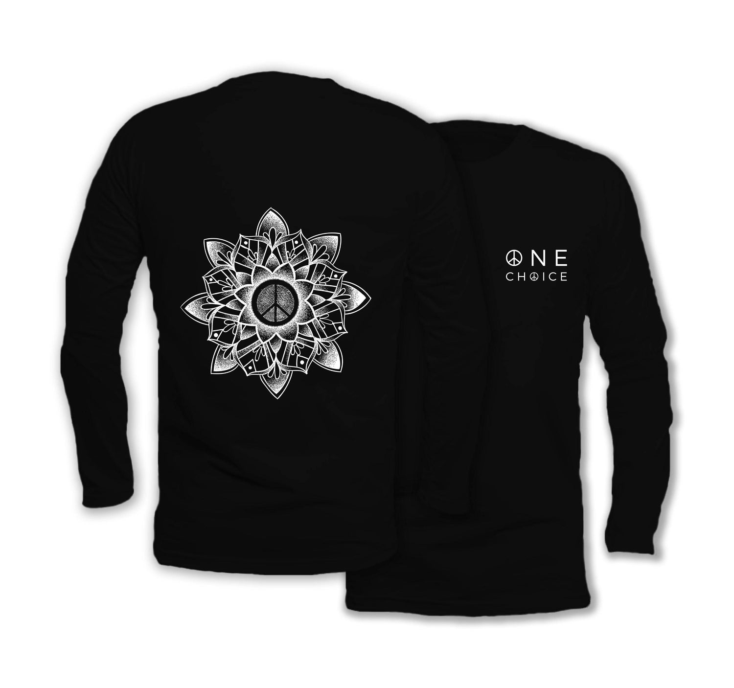 Peace Mandala Long Sleeve Organic Cotton T-Shirt - One Choice Apparel
