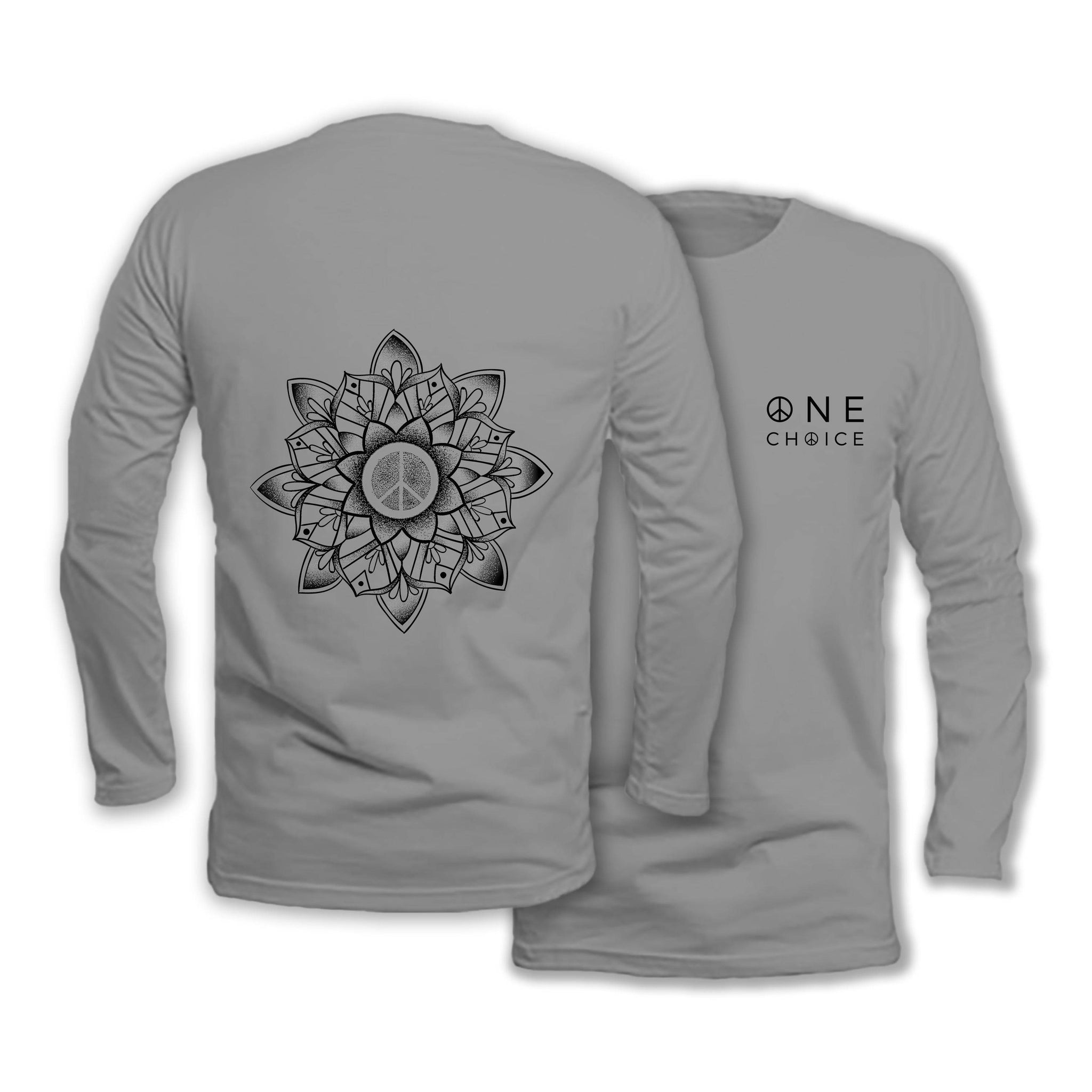 Peace Mandala Long Sleeve Organic Cotton T-Shirt - One Choice Apparel