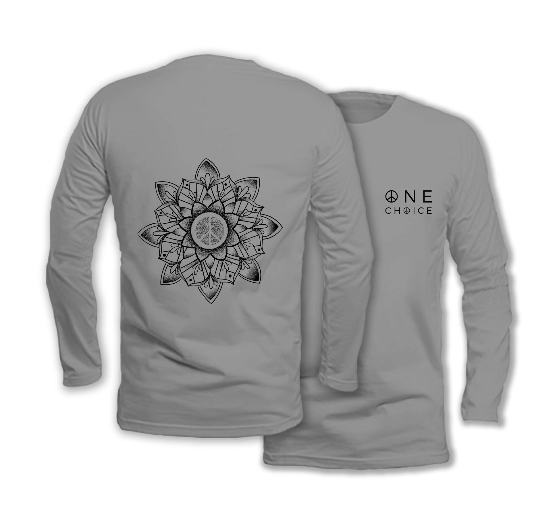 Peace Mandala Long Sleeve Organic Cotton T-Shirt - One Choice Apparel