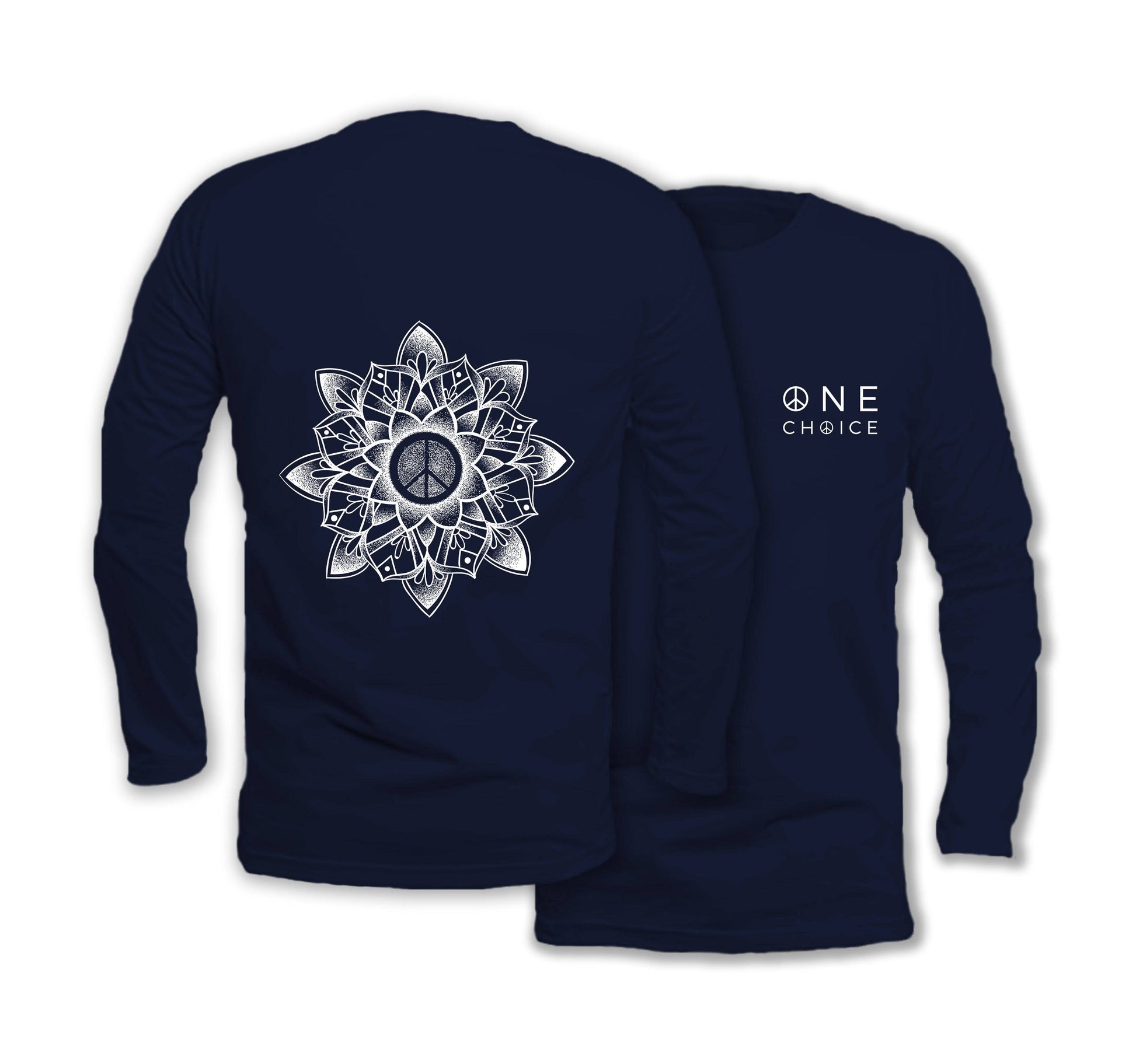 Peace Mandala Long Sleeve Organic Cotton T-Shirt - One Choice Apparel