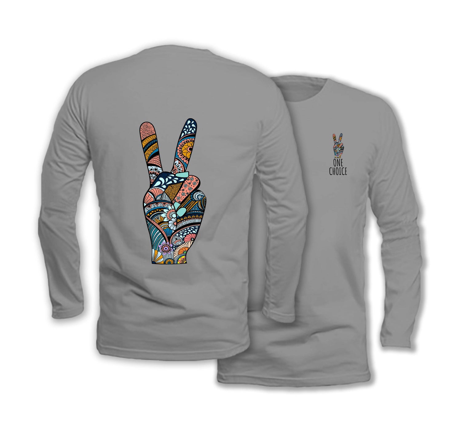 Peace Sign - Long Sleeve Organic Cotton T-Shirt - One Choice Apparel