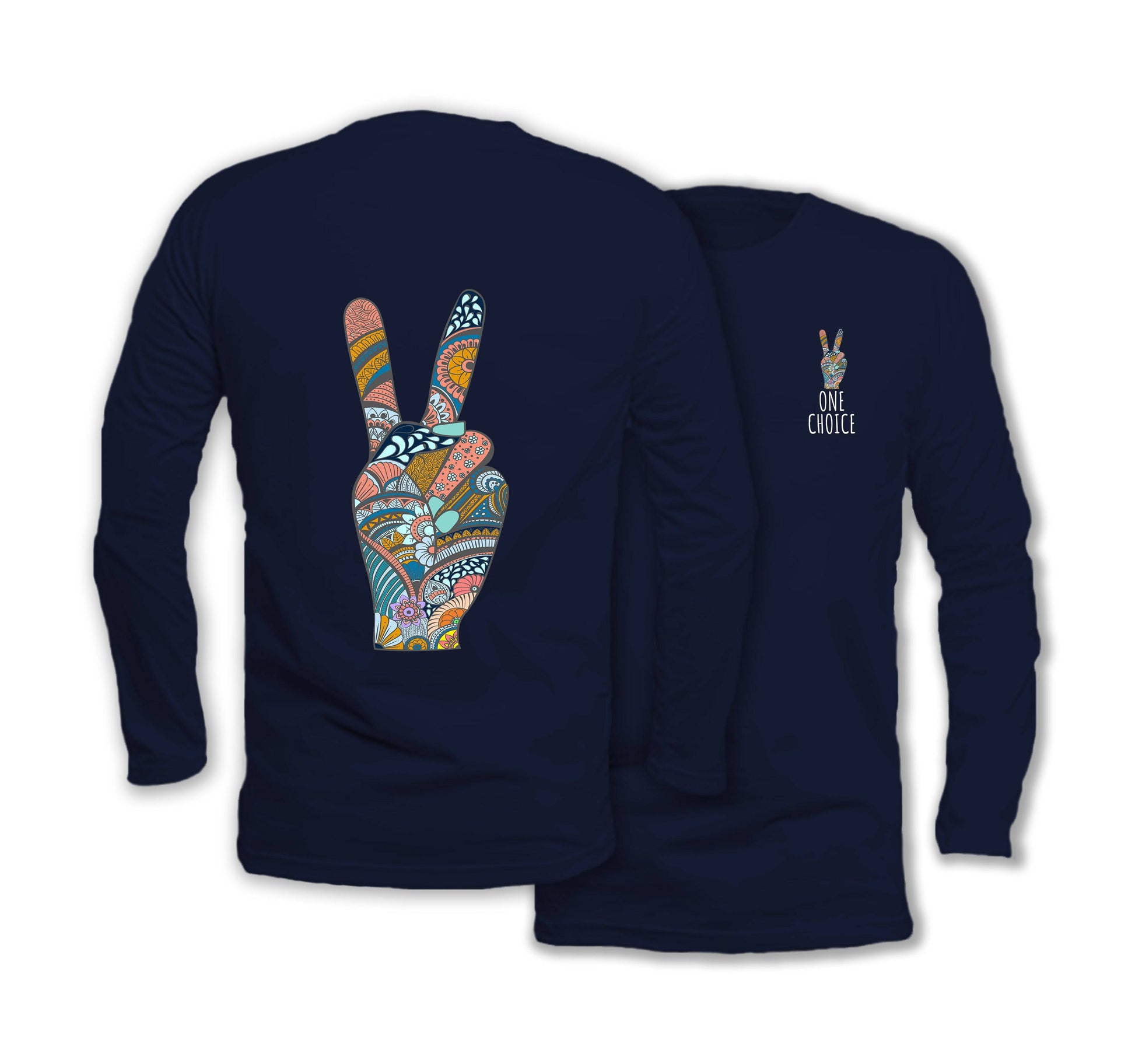 Peace Sign - Long Sleeve Organic Cotton T-Shirt - One Choice Apparel