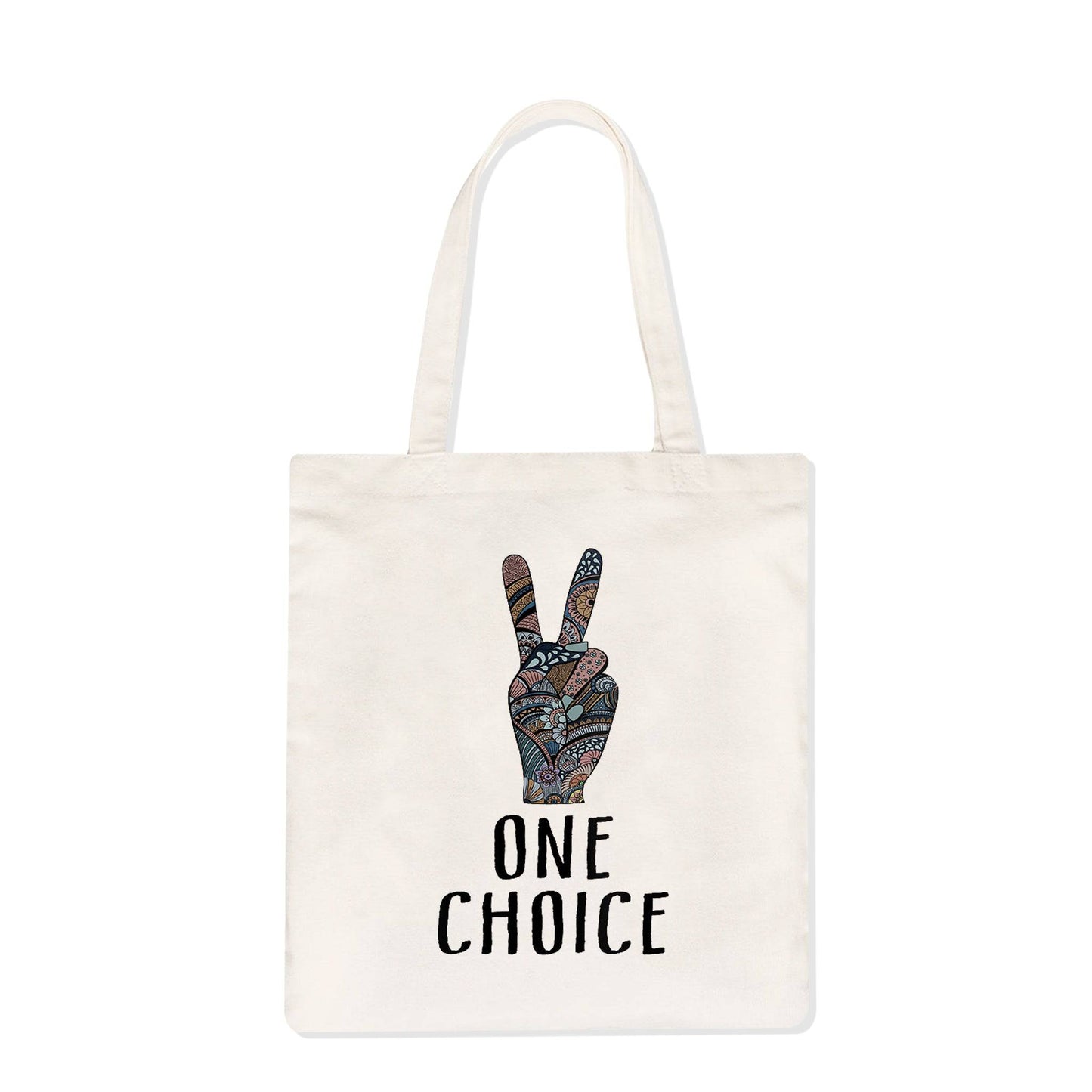 Peace Sign Natural Tote Bag - One Choice Apparel