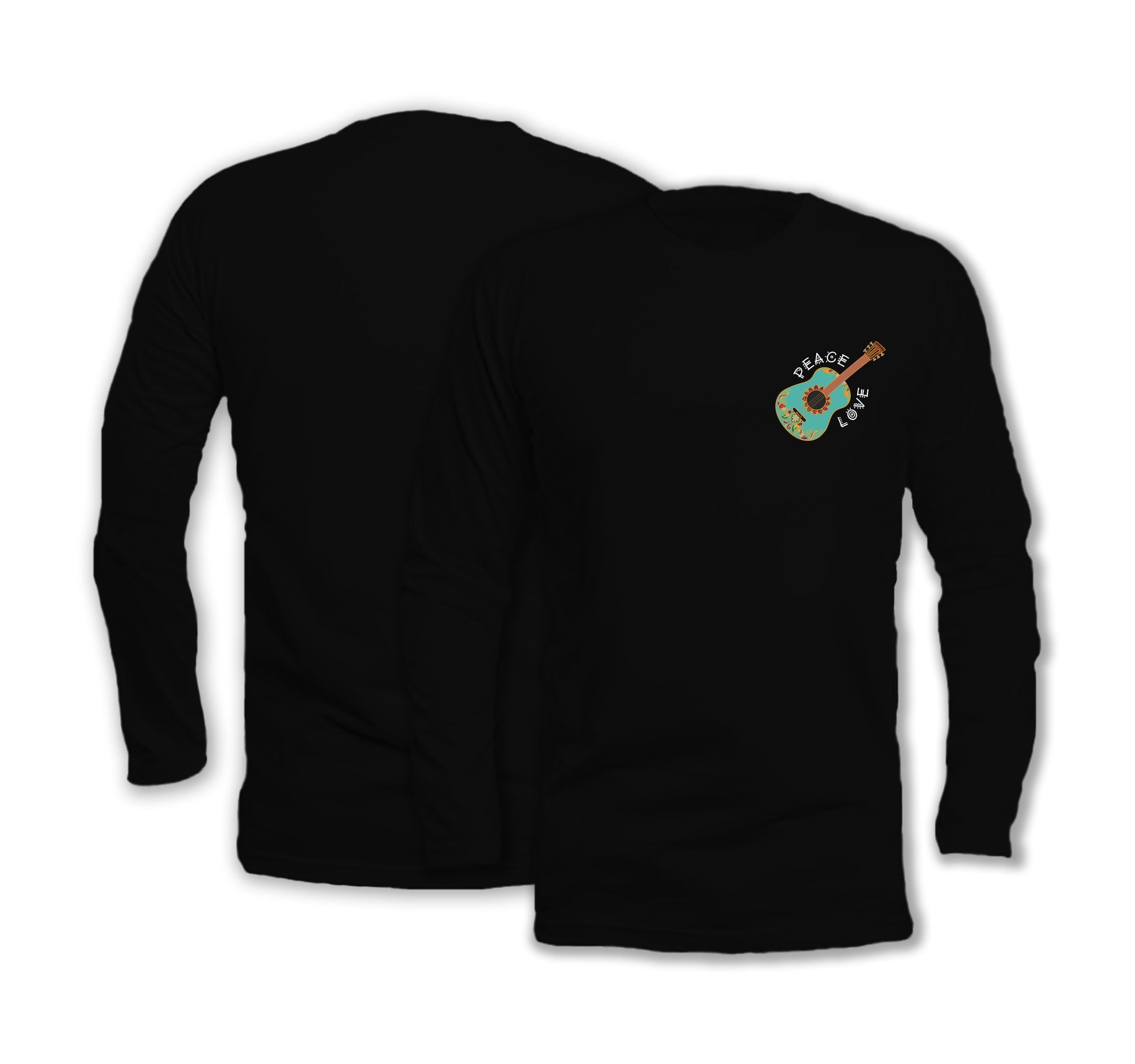 Peaceful Guitar - Long Sleeve Organic Cotton T-Shirt - One Choice Apparel