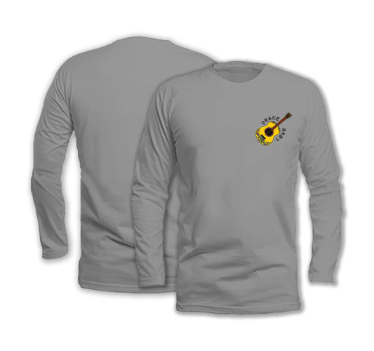 Peaceful Guitar - Long Sleeve Organic Cotton T-Shirt - One Choice Apparel