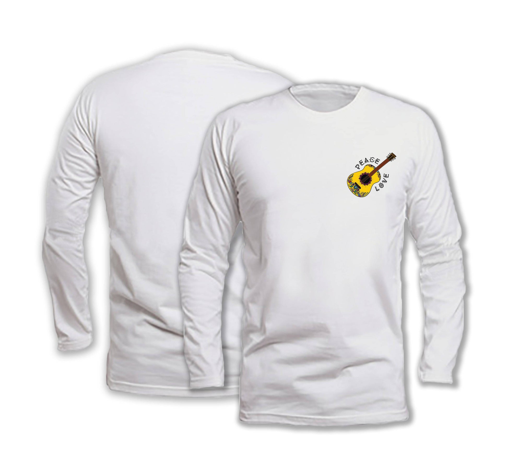 Peaceful Guitar - Long Sleeve Organic Cotton T-Shirt - One Choice Apparel