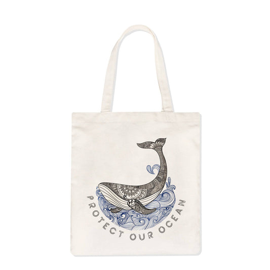 Protect Our Ocean Natural Tote Bag - One Choice Apparel