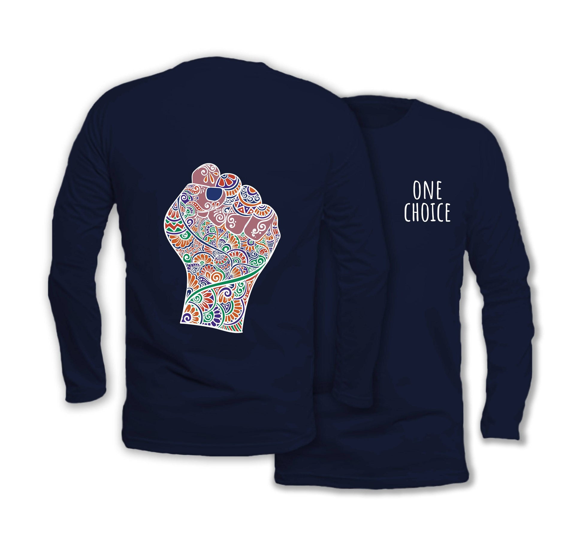 Raised Fist - Long Sleeve Organic Cotton T-Shirt - One Choice Apparel