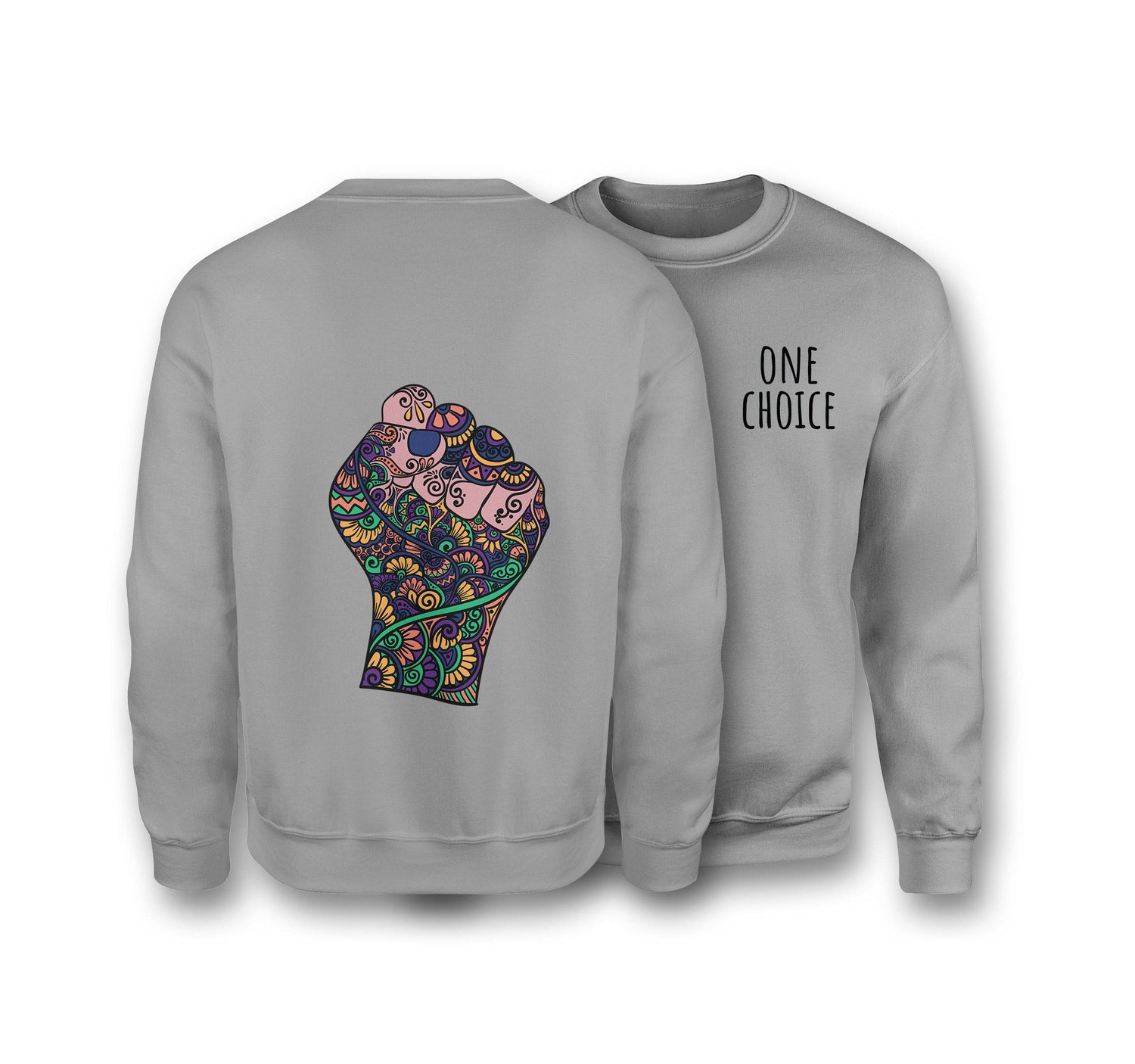 Raised Fist - Organic Cotton Sweatshirt - One Choice Apparel