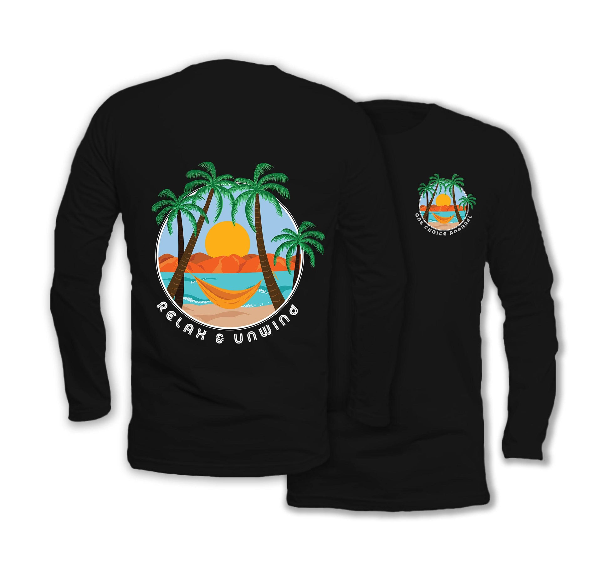 Relax & Unwind - Long Sleeve Organic Cotton T-Shirt - One Choice Apparel