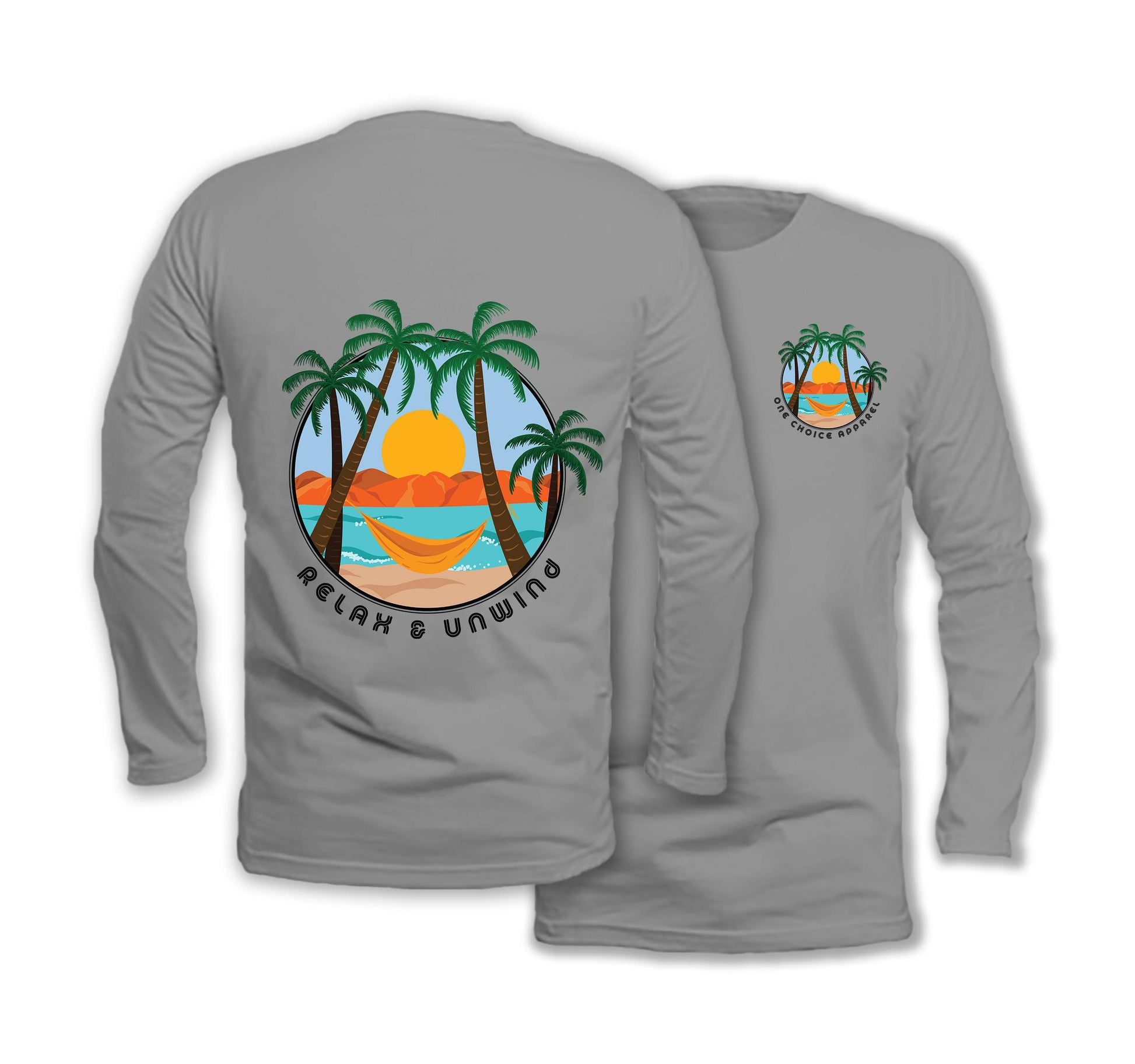 Relax & Unwind - Long Sleeve Organic Cotton T-Shirt - One Choice Apparel