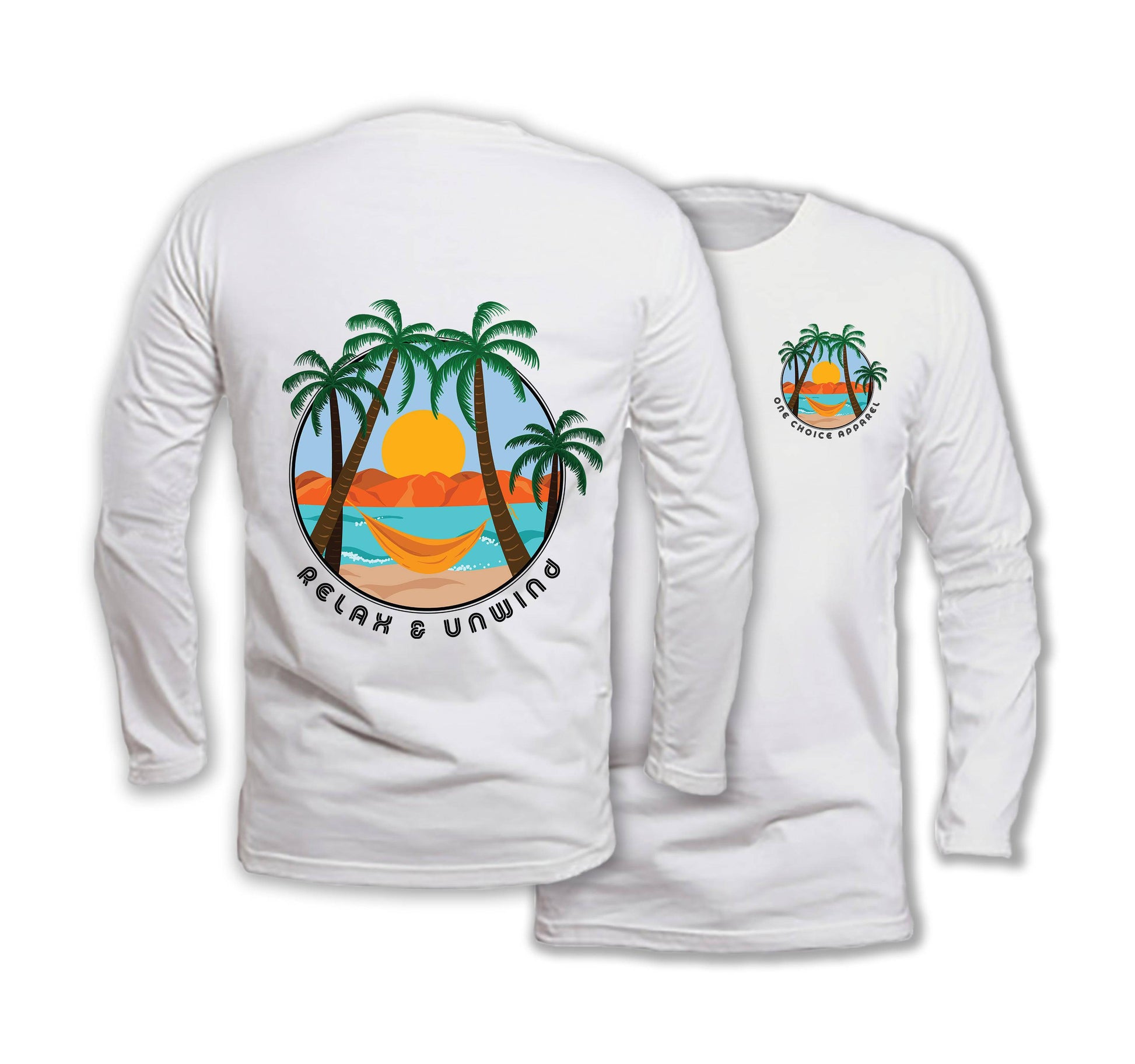 Relax & Unwind - Long Sleeve Organic Cotton T-Shirt - One Choice Apparel