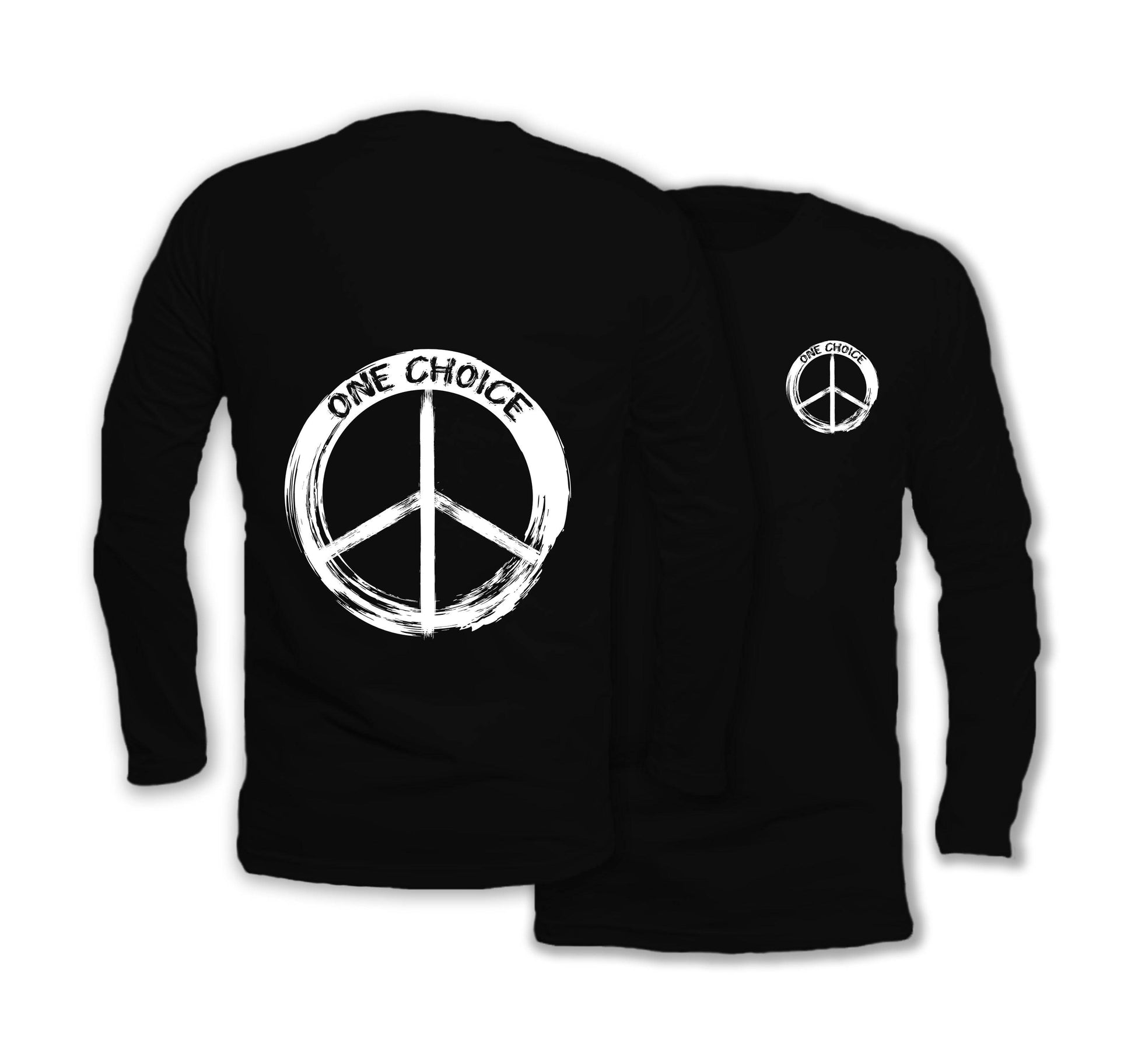 Round Peace Sign - Long Sleeve Organic Cotton T-Shirt - One Choice Apparel