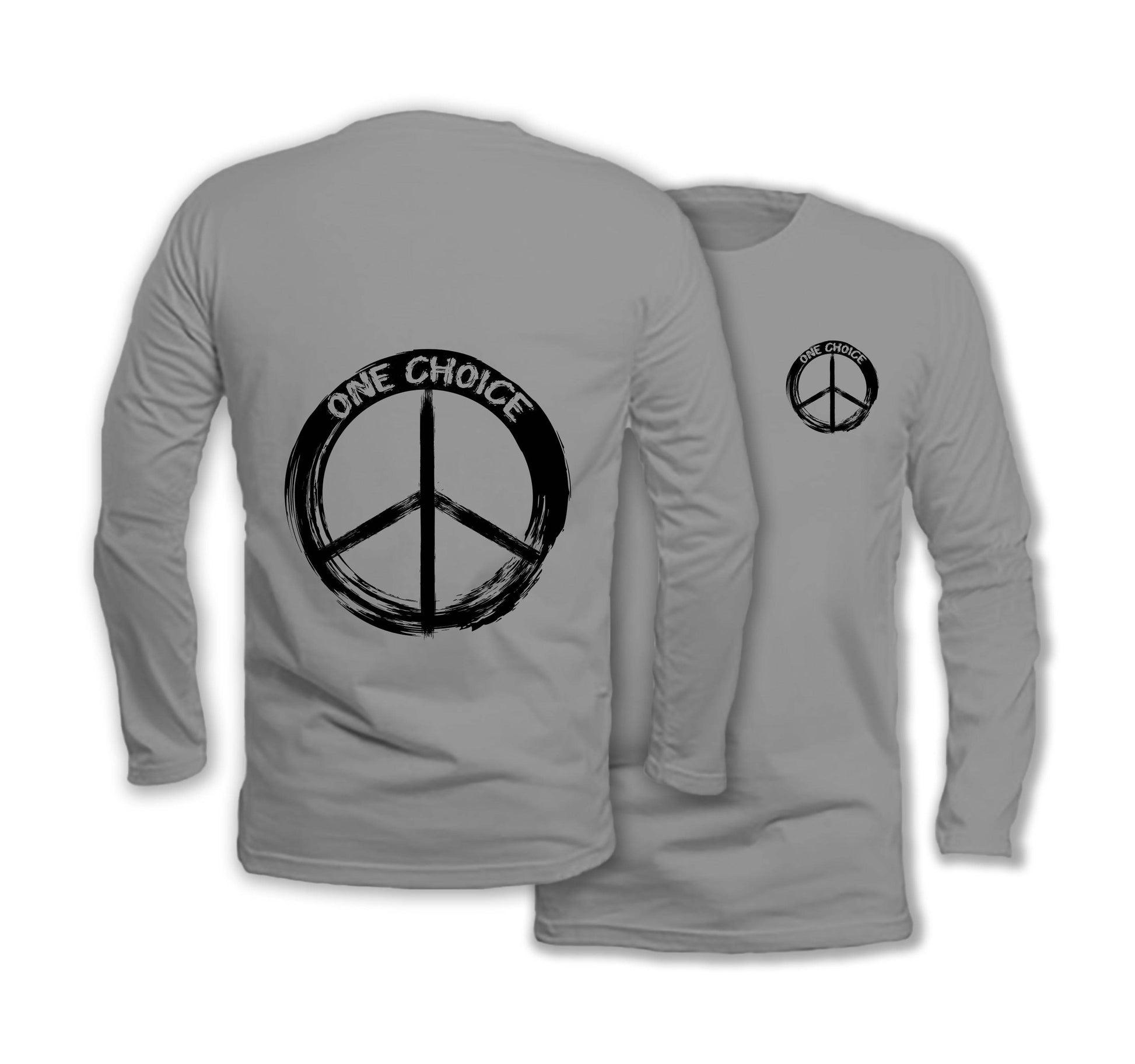 Round Peace Sign - Long Sleeve Organic Cotton T-Shirt - One Choice Apparel