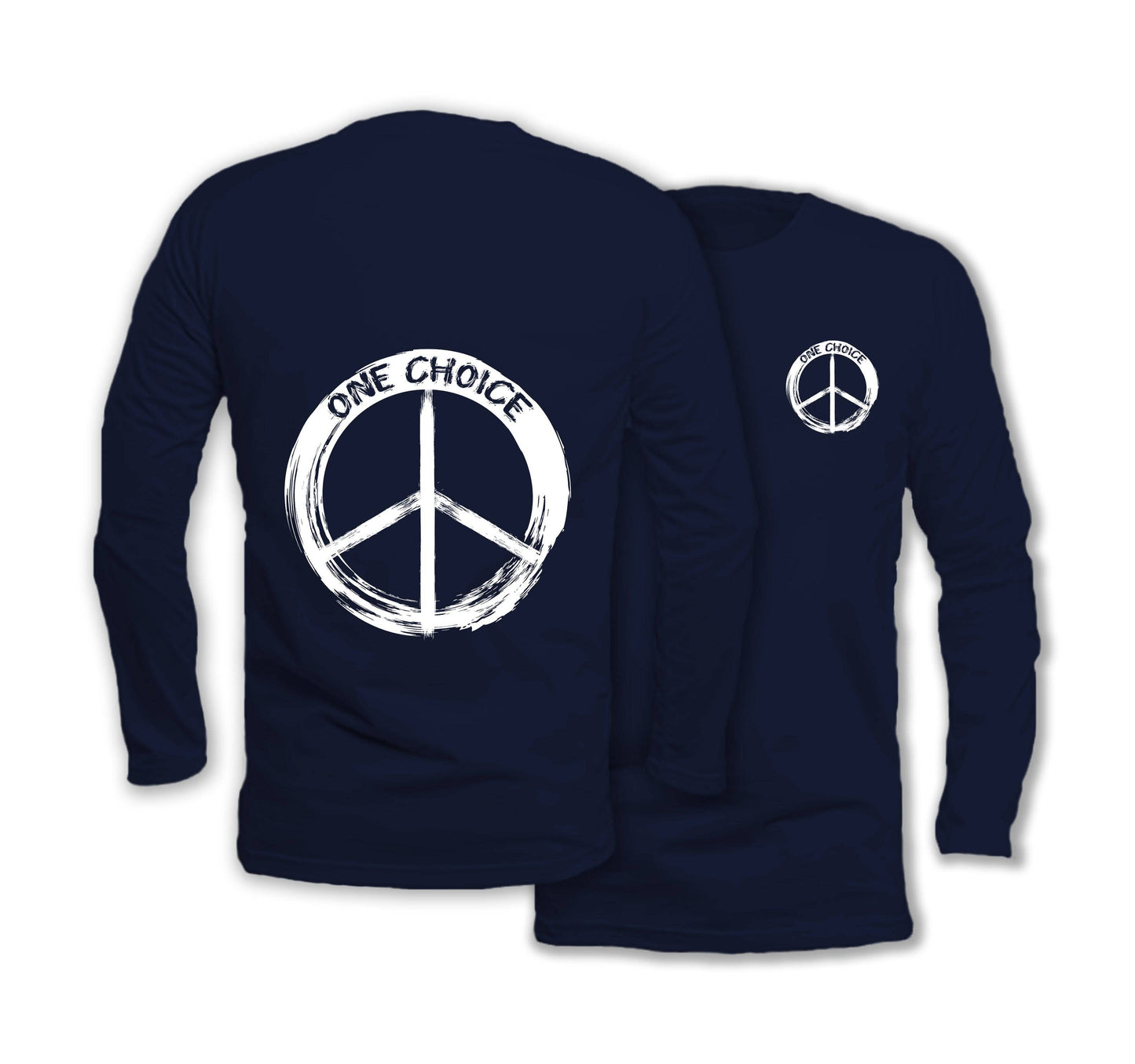 Round Peace Sign - Long Sleeve Organic Cotton T-Shirt - One Choice Apparel