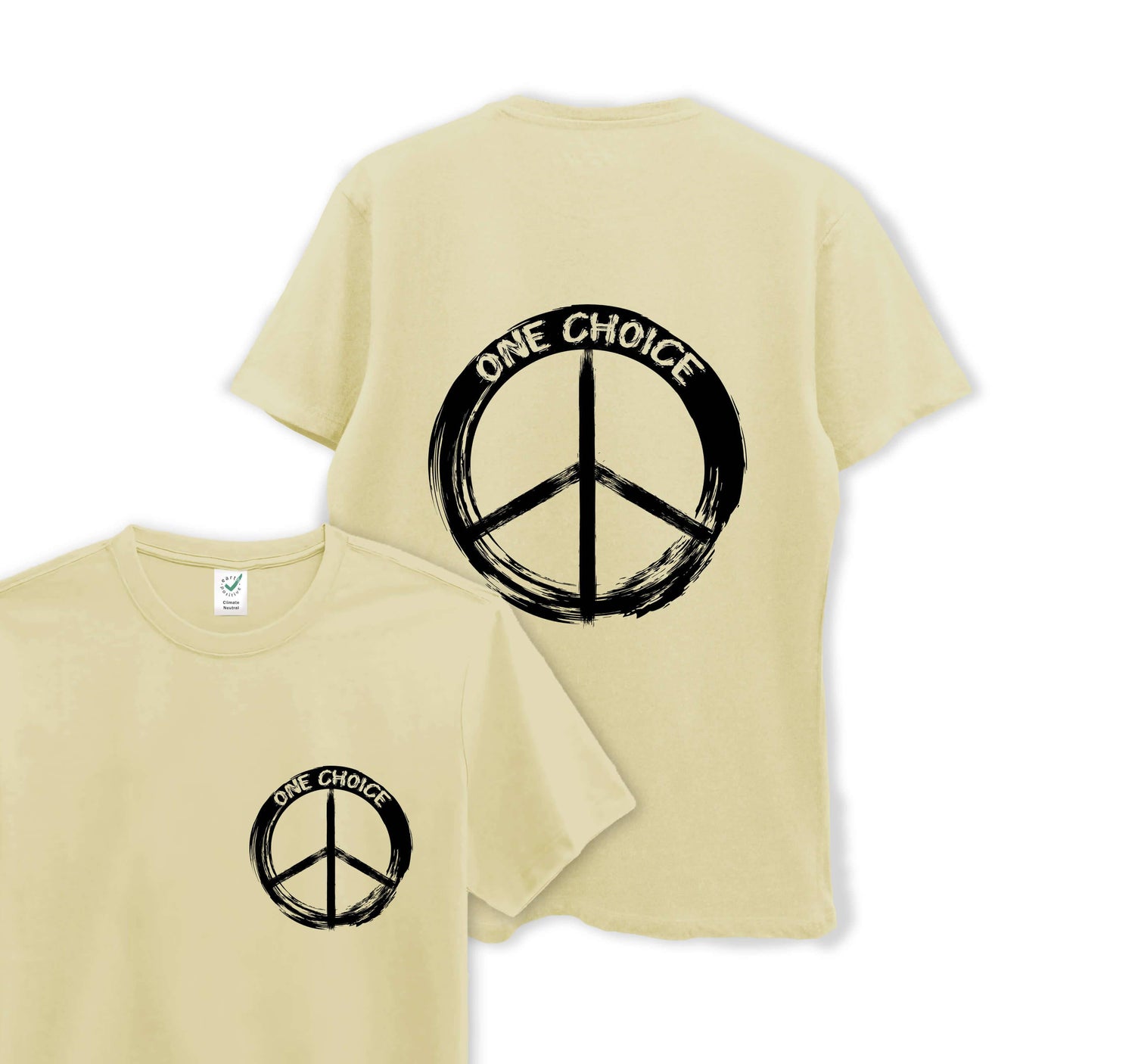 Round Peace Sign - Organic Cotton Tee - One Choice Apparel