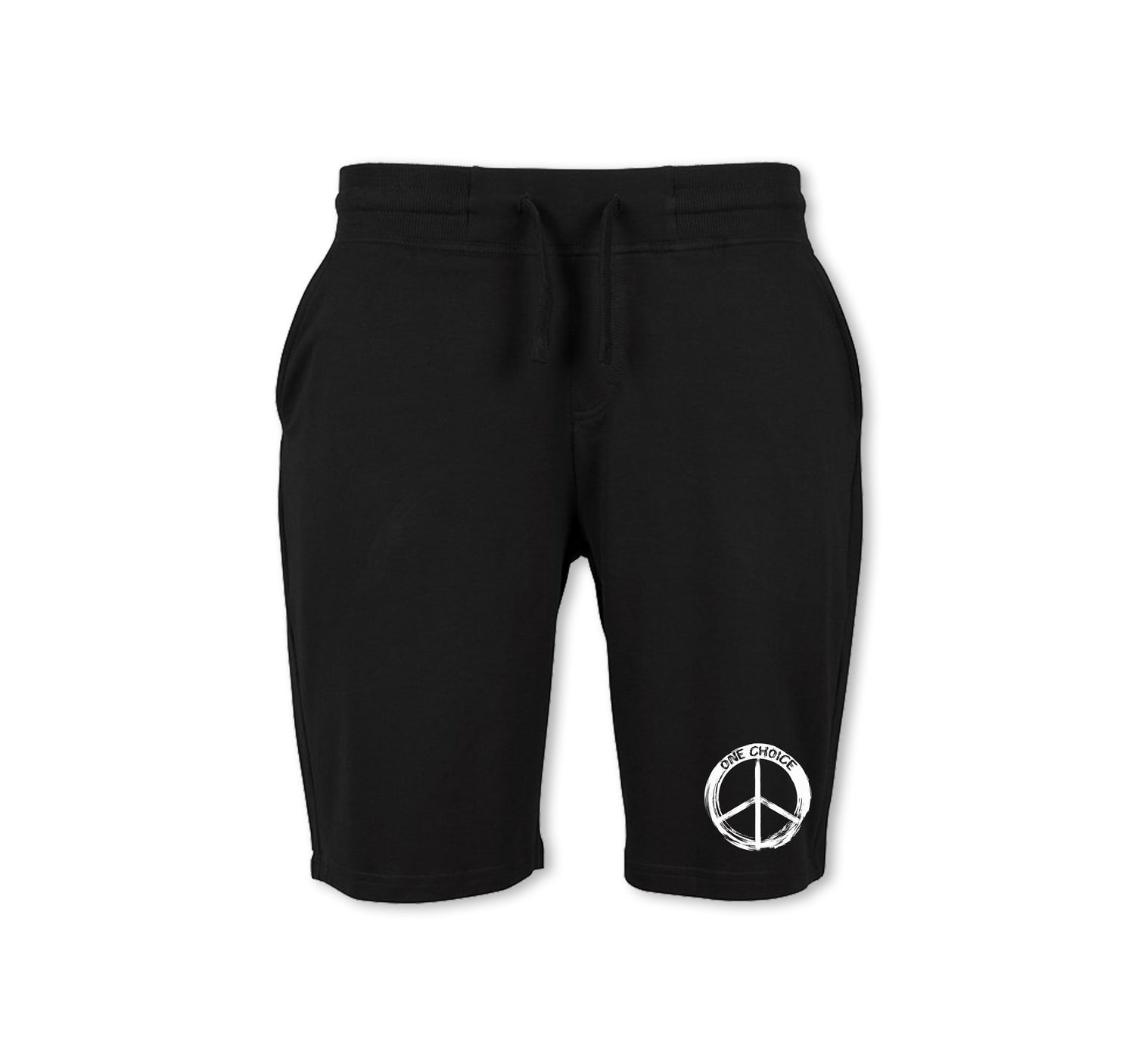 Round Peace Sign Shorts - Organic Cotton - One Choice Apparel