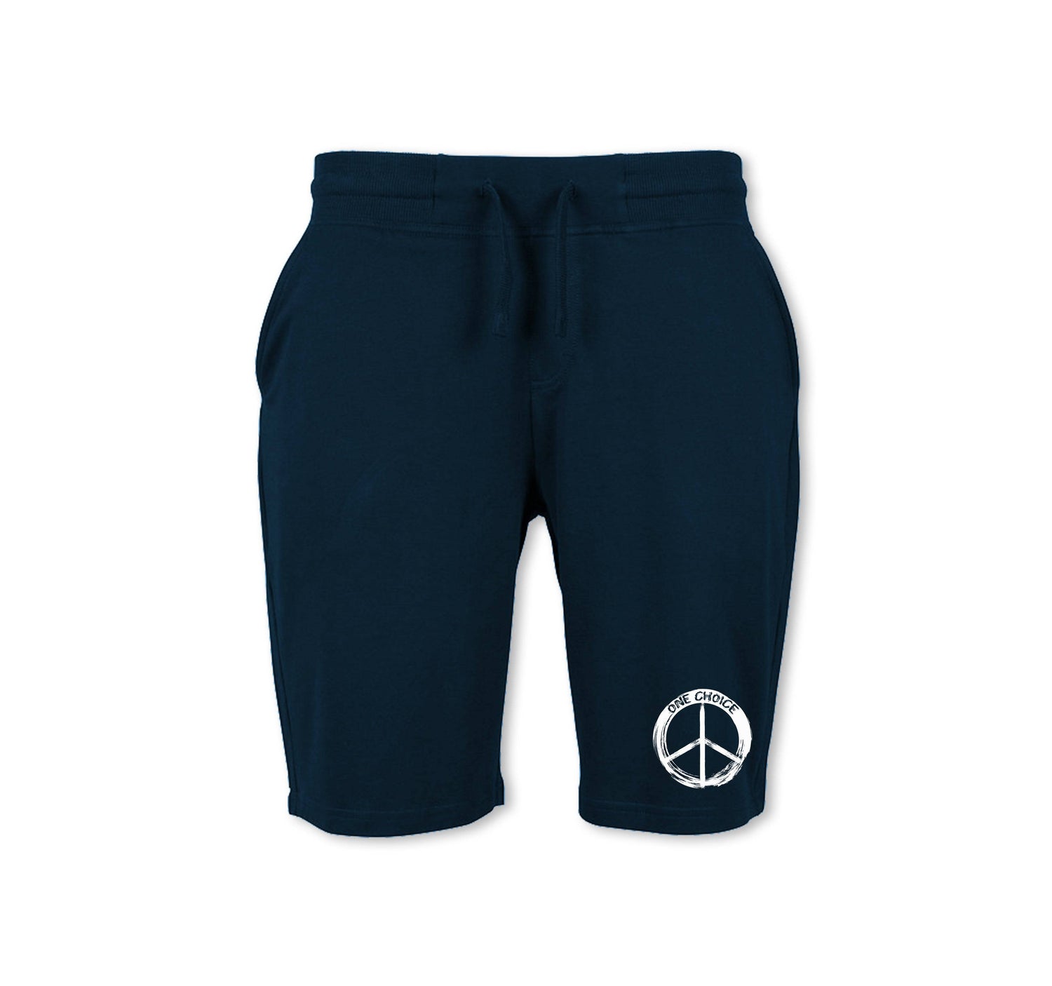 Round Peace Sign Shorts - Organic Cotton - One Choice Apparel