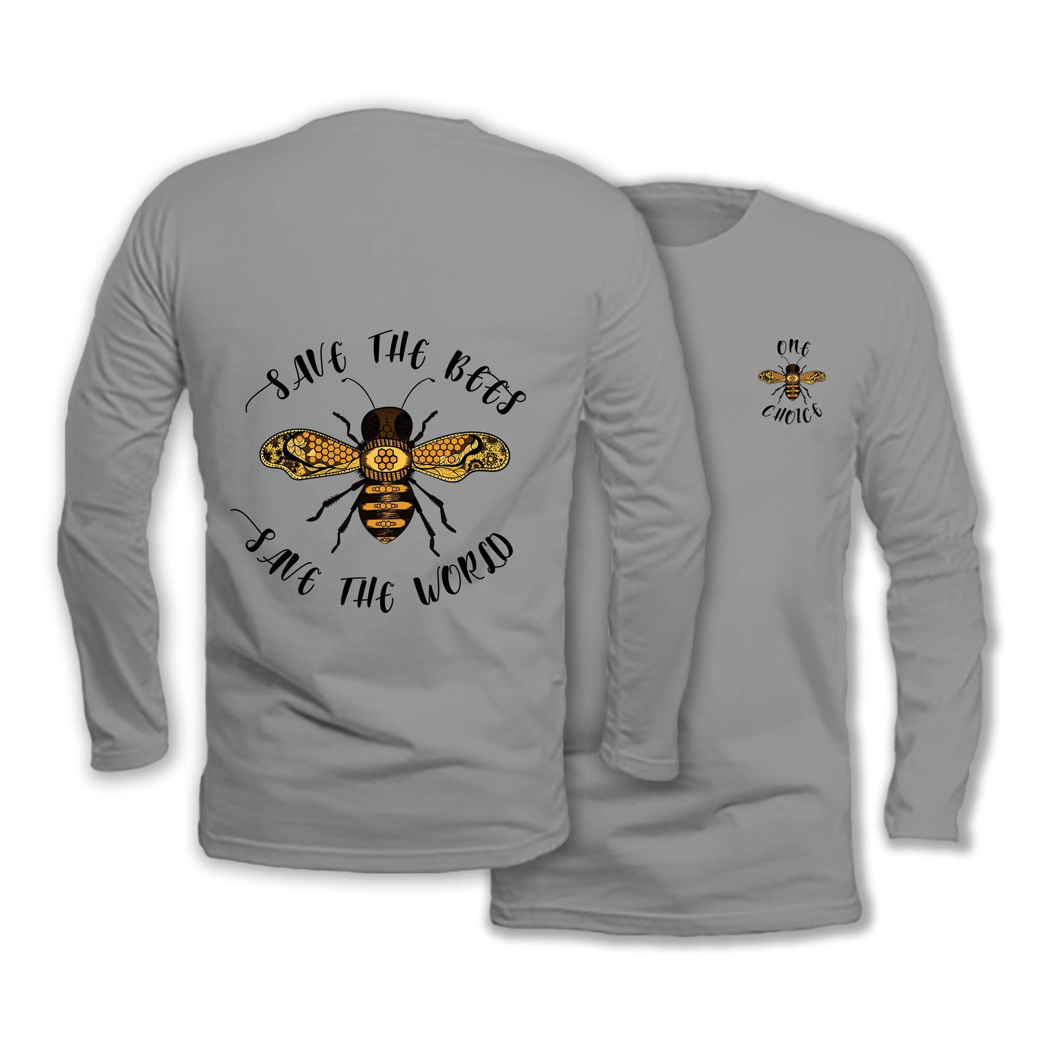 Save The Bees - Long Sleeve Organic Cotton T-Shirt - One Choice Apparel