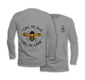 Save The Bees - Long Sleeve Organic Cotton T-Shirt - One Choice Apparel