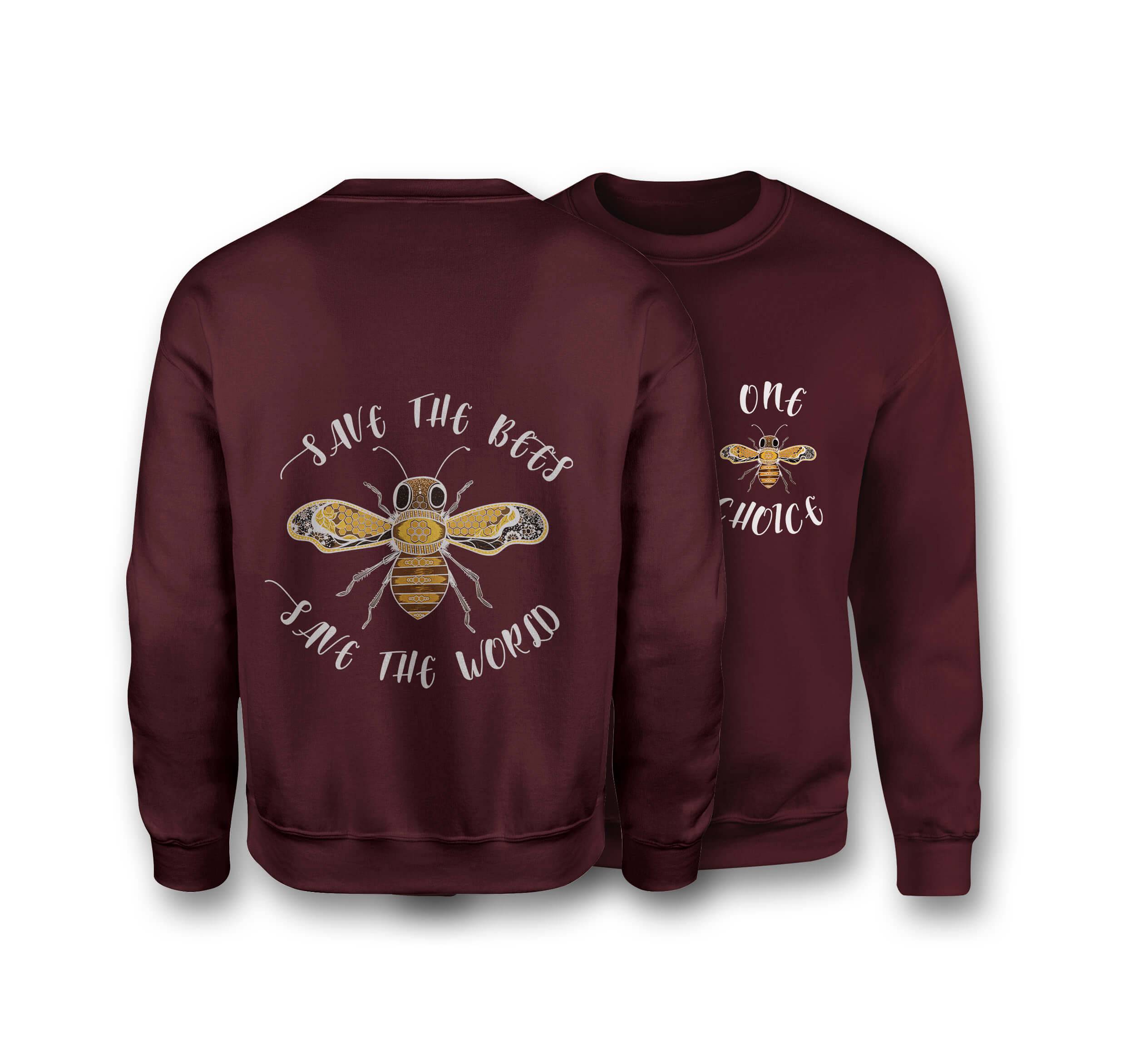 Save The Bees Save The World Sweatshirt Organic Cotton Sweatshirt