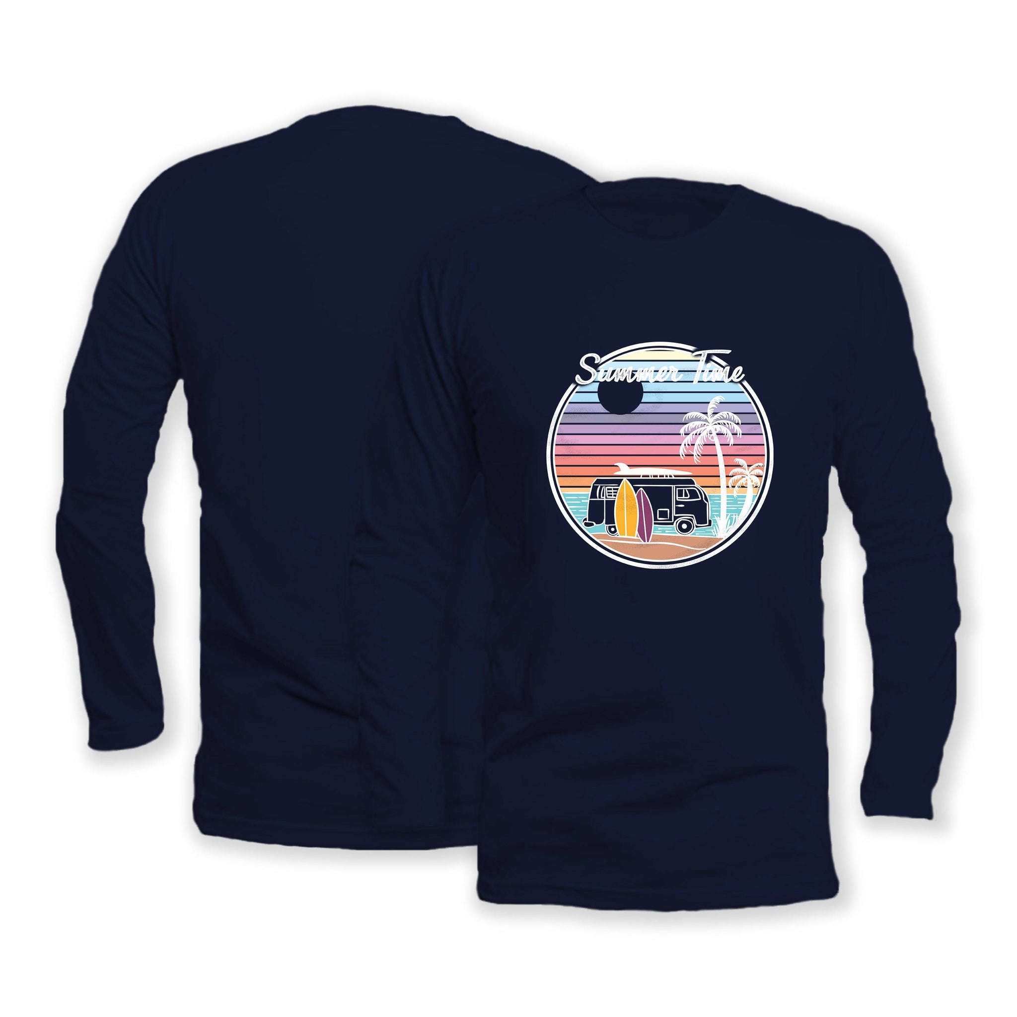 Summer Time - Long Sleeve Organic Cotton T-Shirt - Front Print - One Choice Apparel