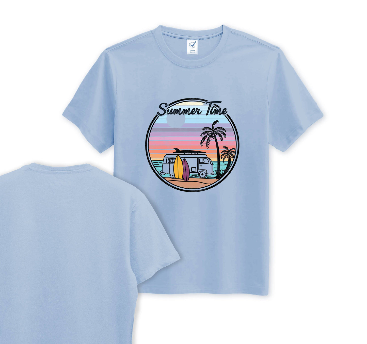 Summer Time - Organic Cotton Tee - Front Print - One Choice Apparel