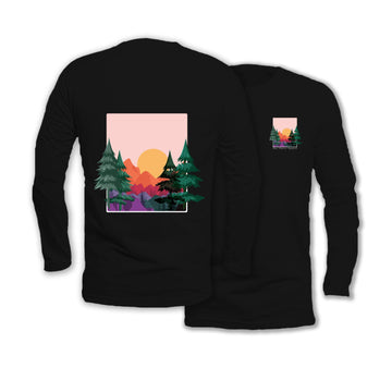 Sun & Mountains - Long Sleeve Organic Cotton T-Shirt - One Choice Apparel