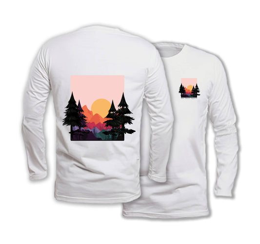 Sun & Mountains - Long Sleeve Organic Cotton T-Shirt - One Choice Apparel