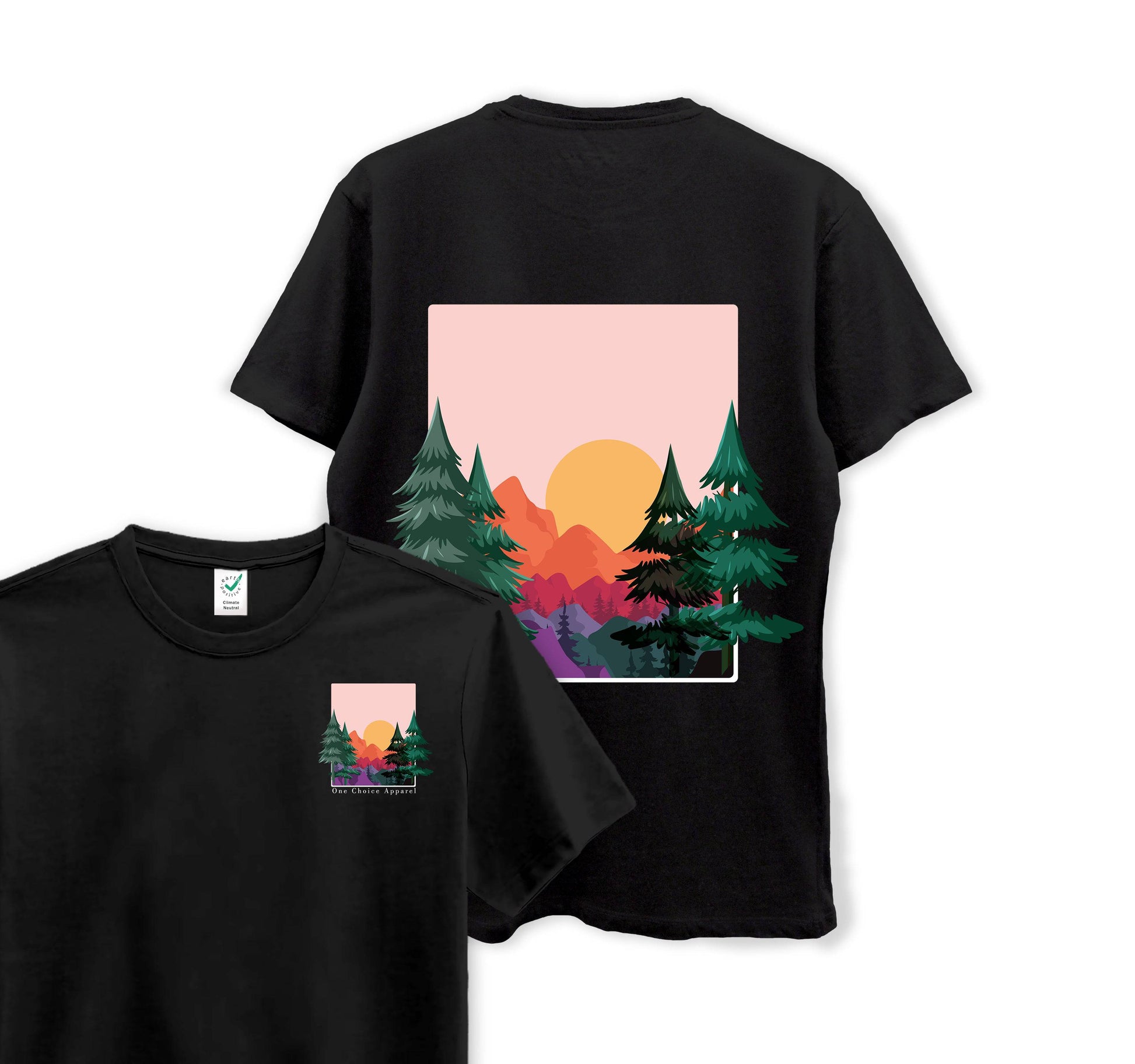 Sun & Mountains - Organic Cotton Tee - One Choice Apparel