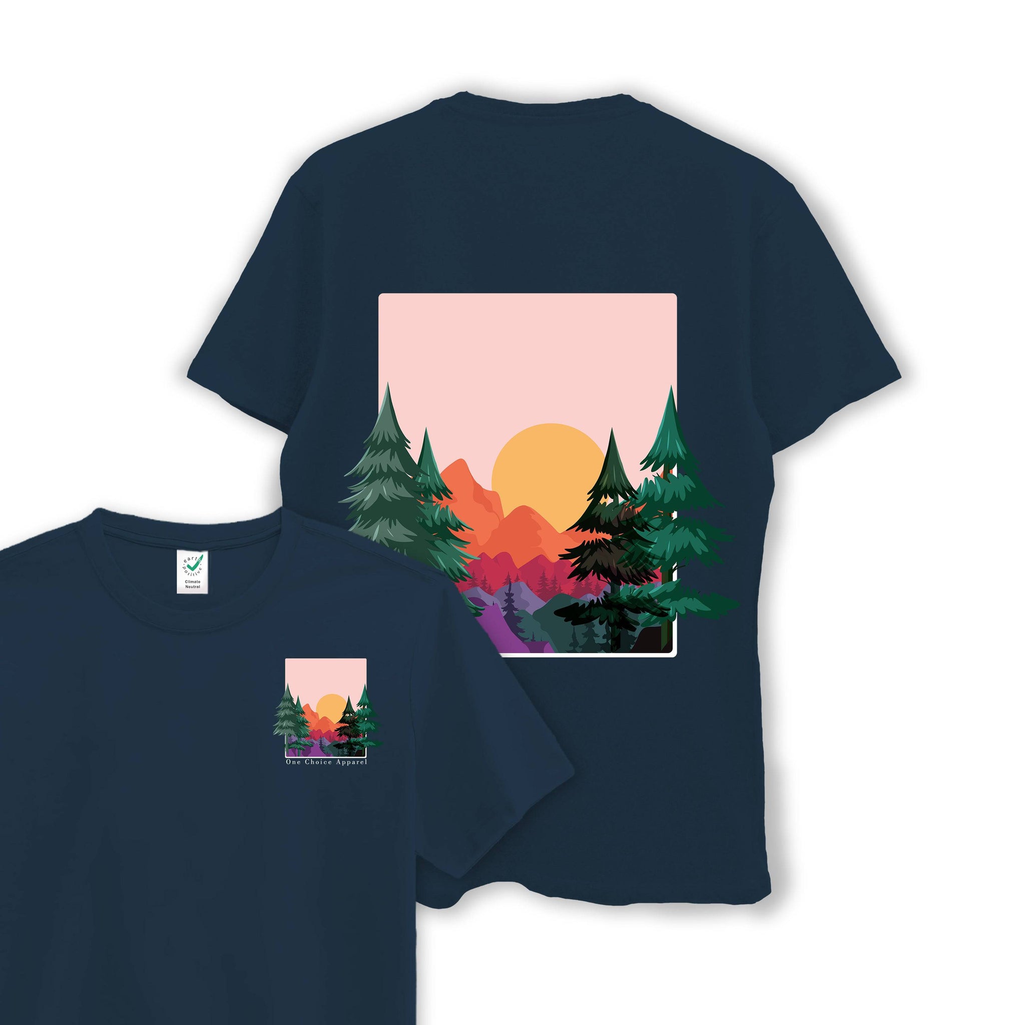 Sun & Mountains - Organic Cotton Tee - One Choice Apparel