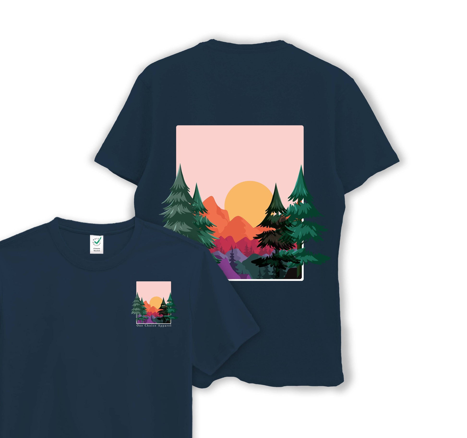 Sun & Mountains - Organic Cotton Tee - One Choice Apparel