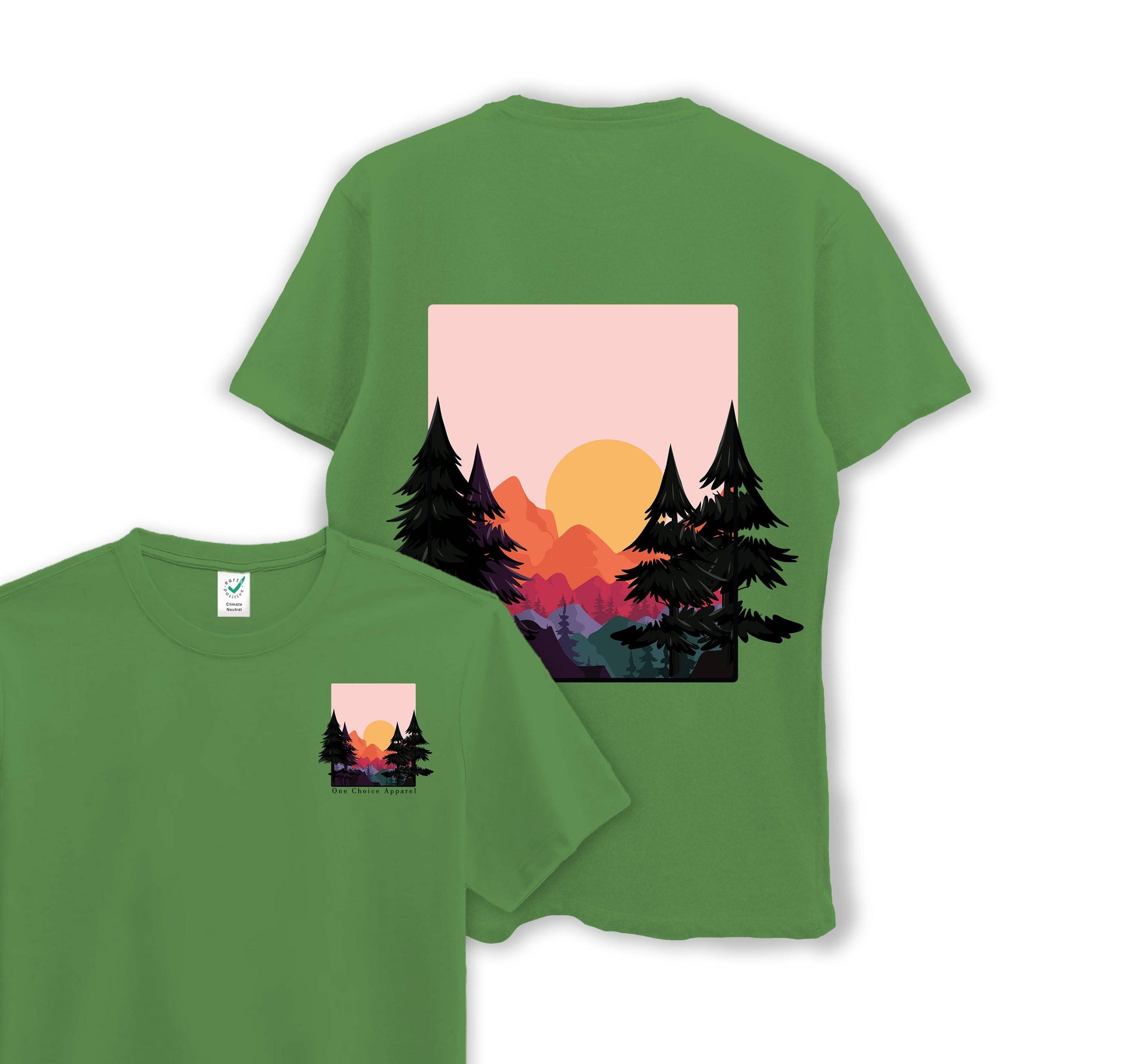 Sun & Mountains - Organic Cotton Tee - One Choice Apparel