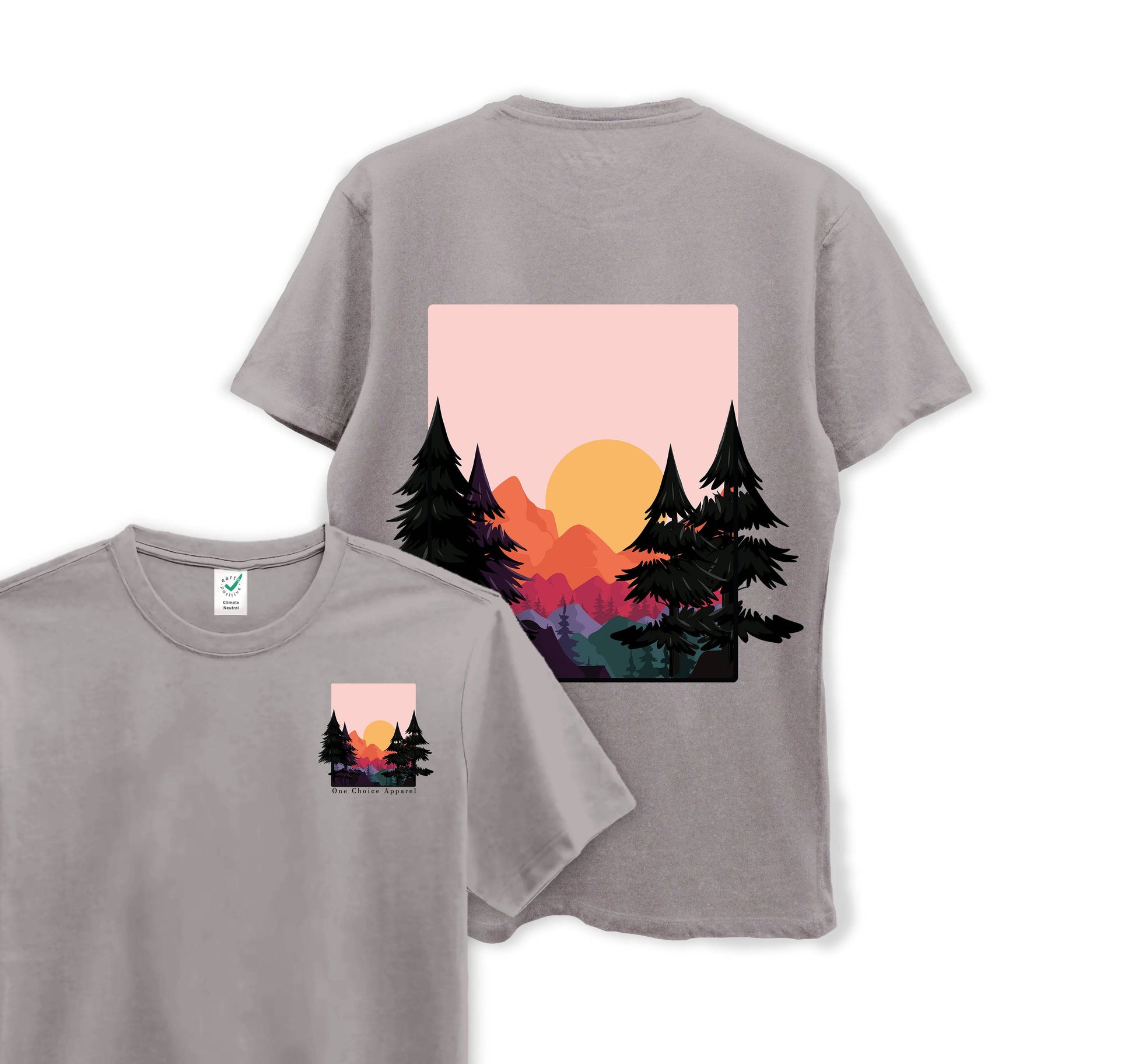 Sun & Mountains - Organic Cotton Tee - One Choice Apparel