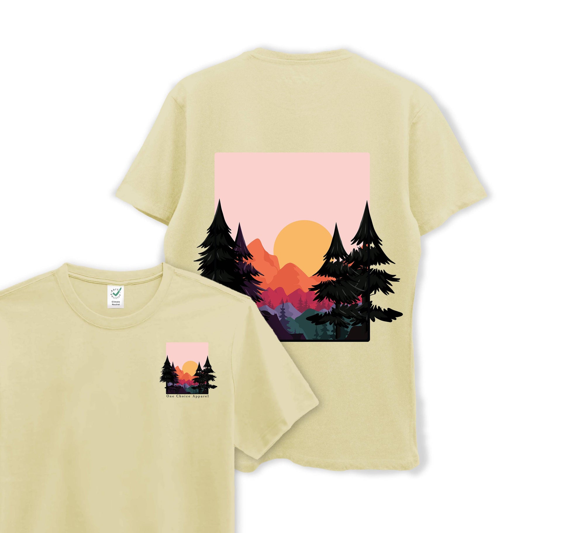 Sun & Mountains - Organic Cotton Tee - One Choice Apparel