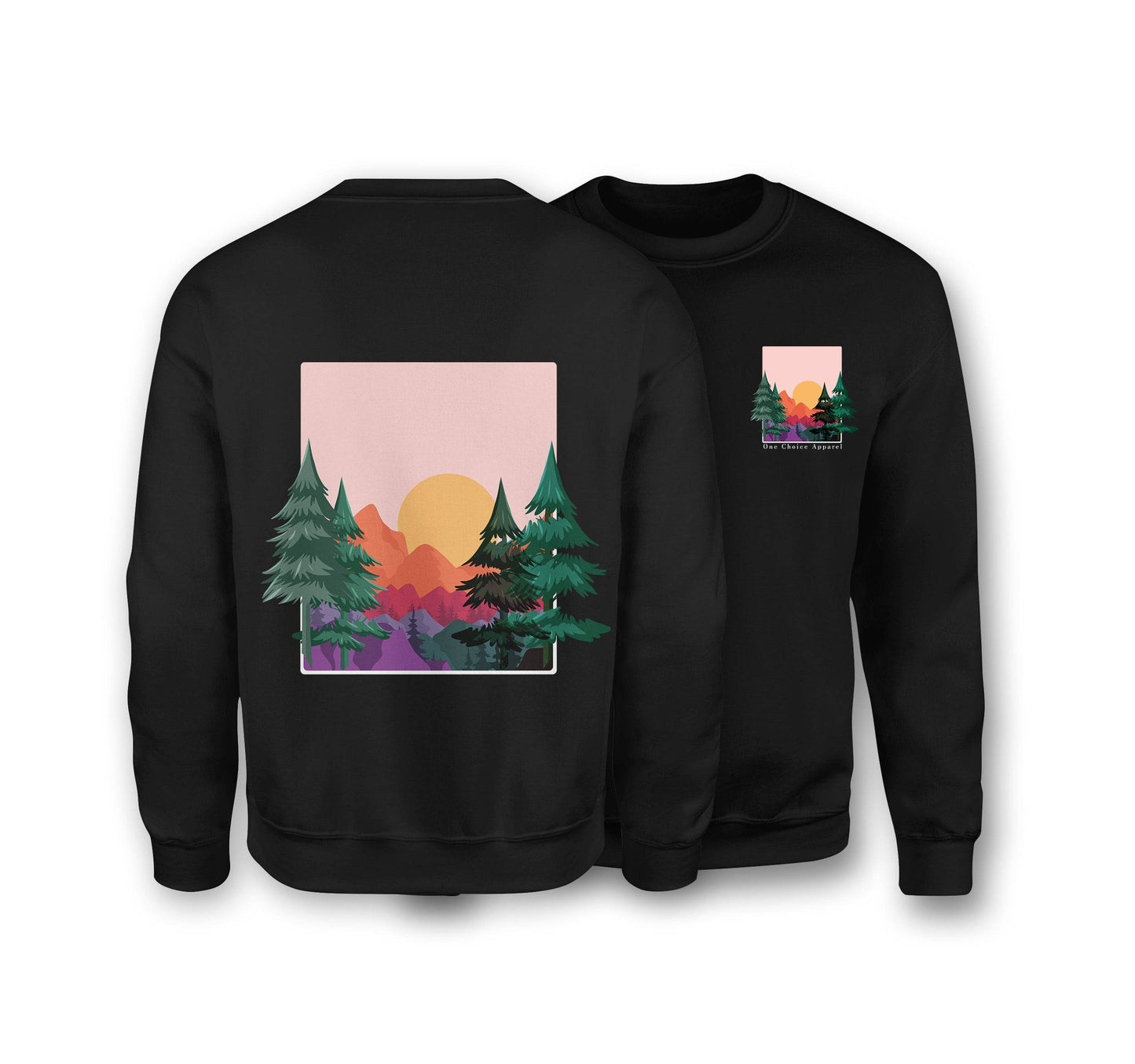 Sun & Mountains Sweatshirt - Organic Cotton Sweatshirt - One Choice Apparel