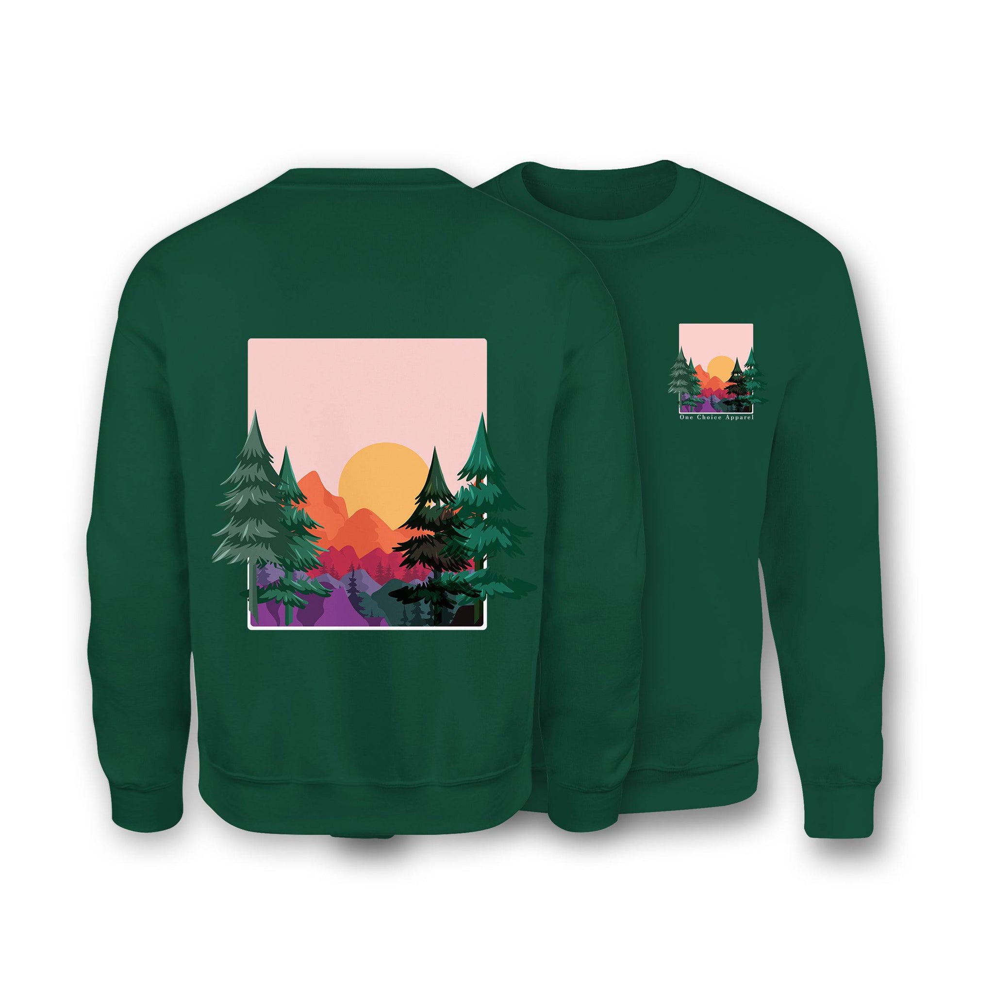 Sun & Mountains Sweatshirt - Organic Cotton Sweatshirt - One Choice Apparel