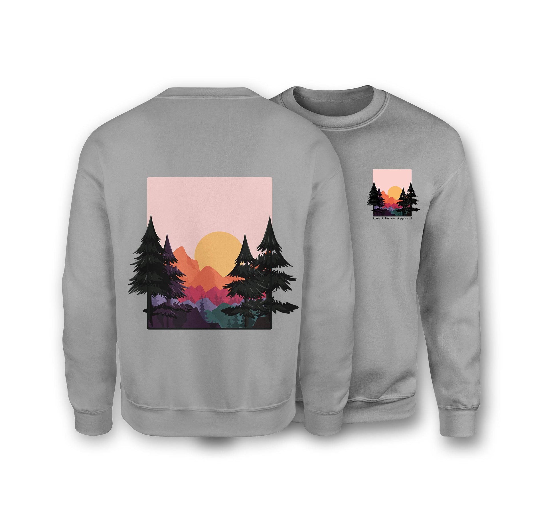 Sun & Mountains Sweatshirt - Organic Cotton Sweatshirt - One Choice Apparel