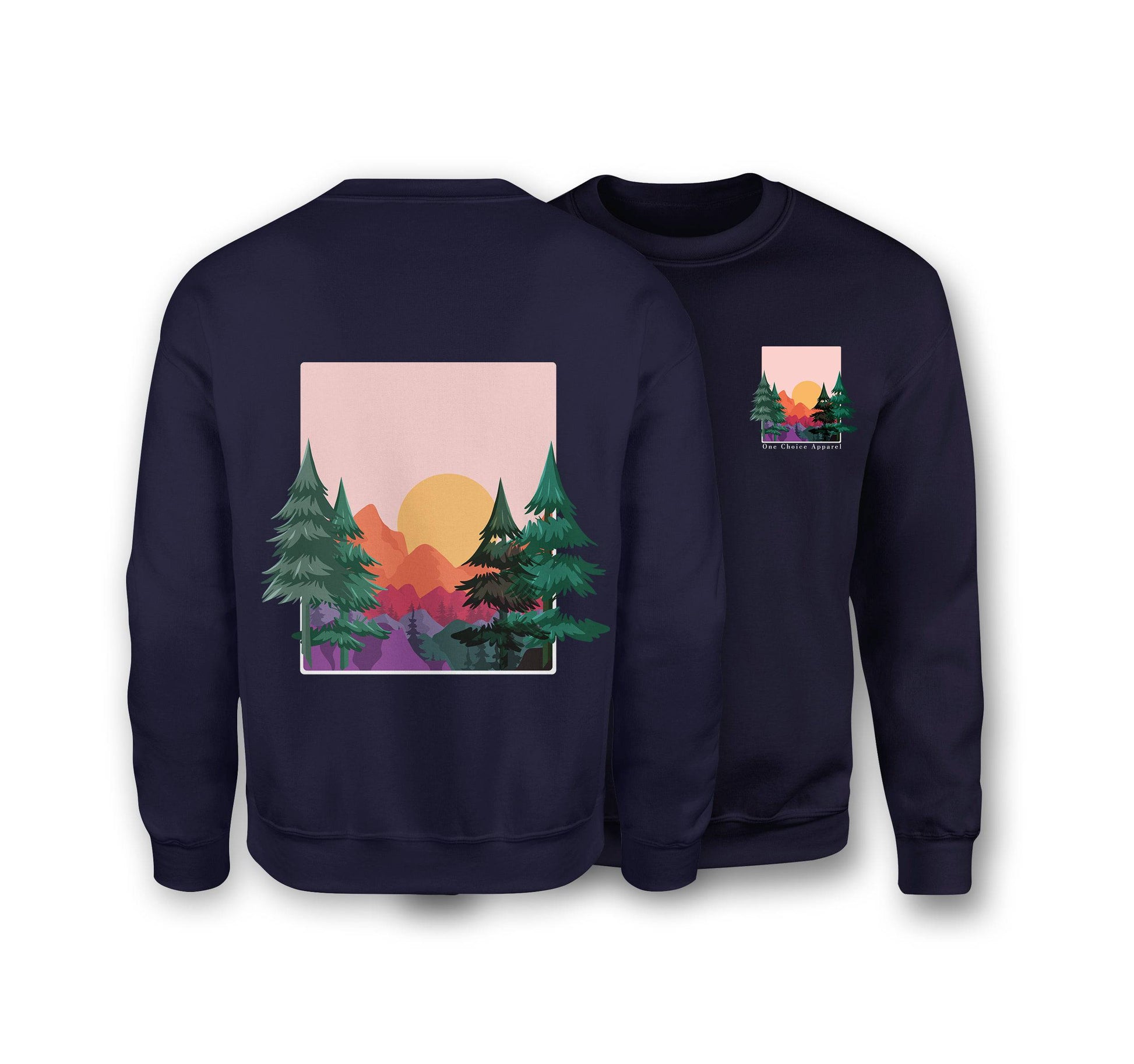 Sun & Mountains Sweatshirt - Organic Cotton Sweatshirt - One Choice Apparel