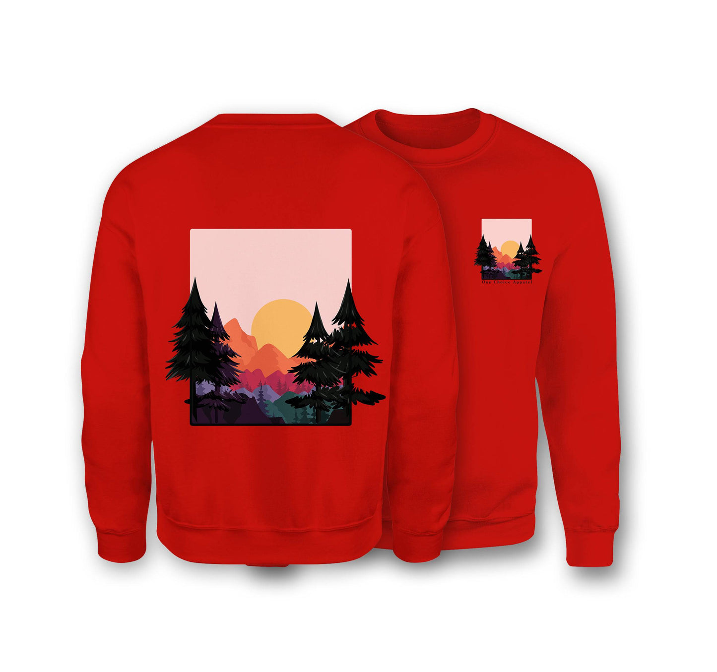 Sun & Mountains Sweatshirt - Organic Cotton Sweatshirt - One Choice Apparel