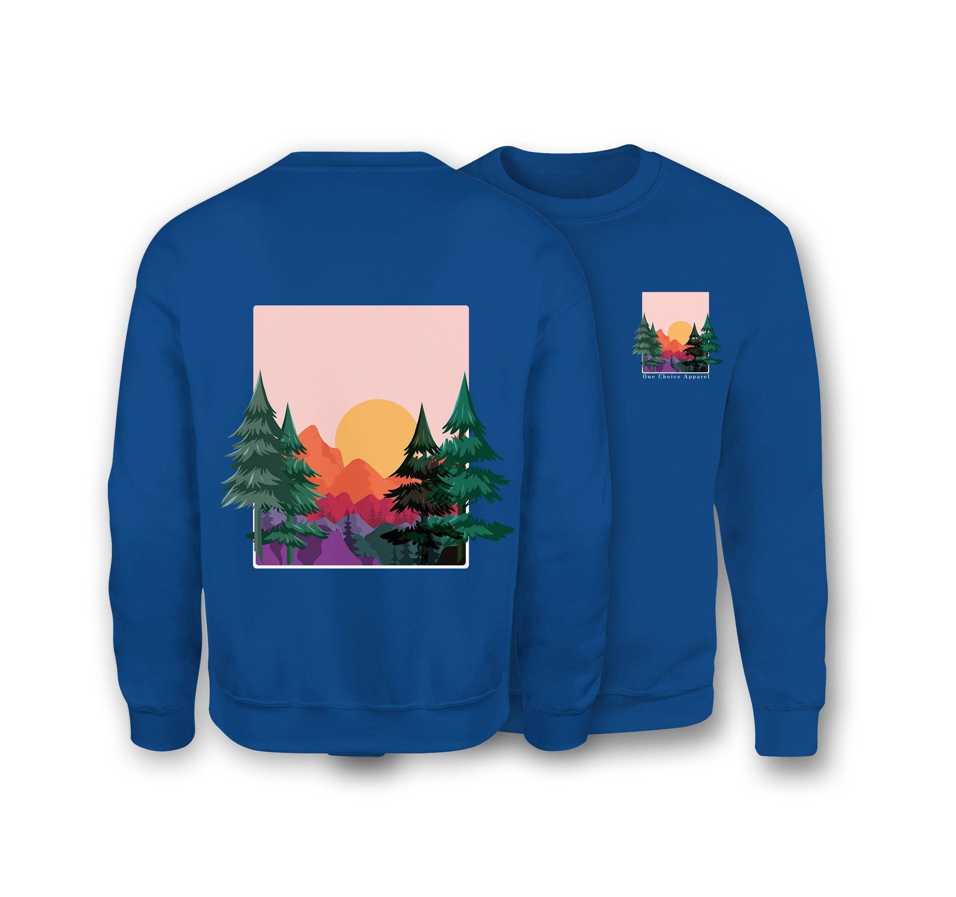 Sun & Mountains Sweatshirt - Organic Cotton Sweatshirt - One Choice Apparel