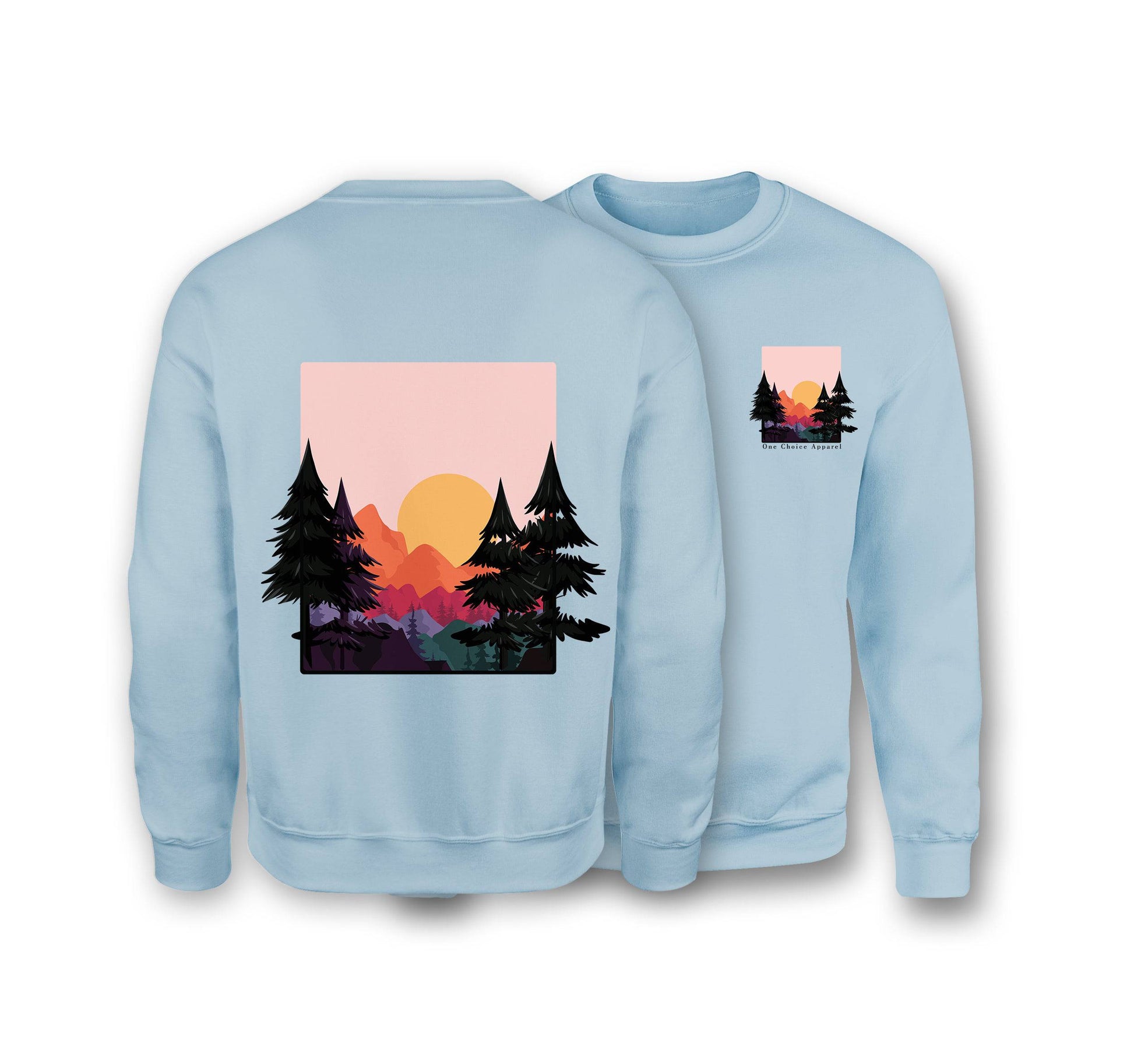 Sun & Mountains Sweatshirt - Organic Cotton Sweatshirt - One Choice Apparel