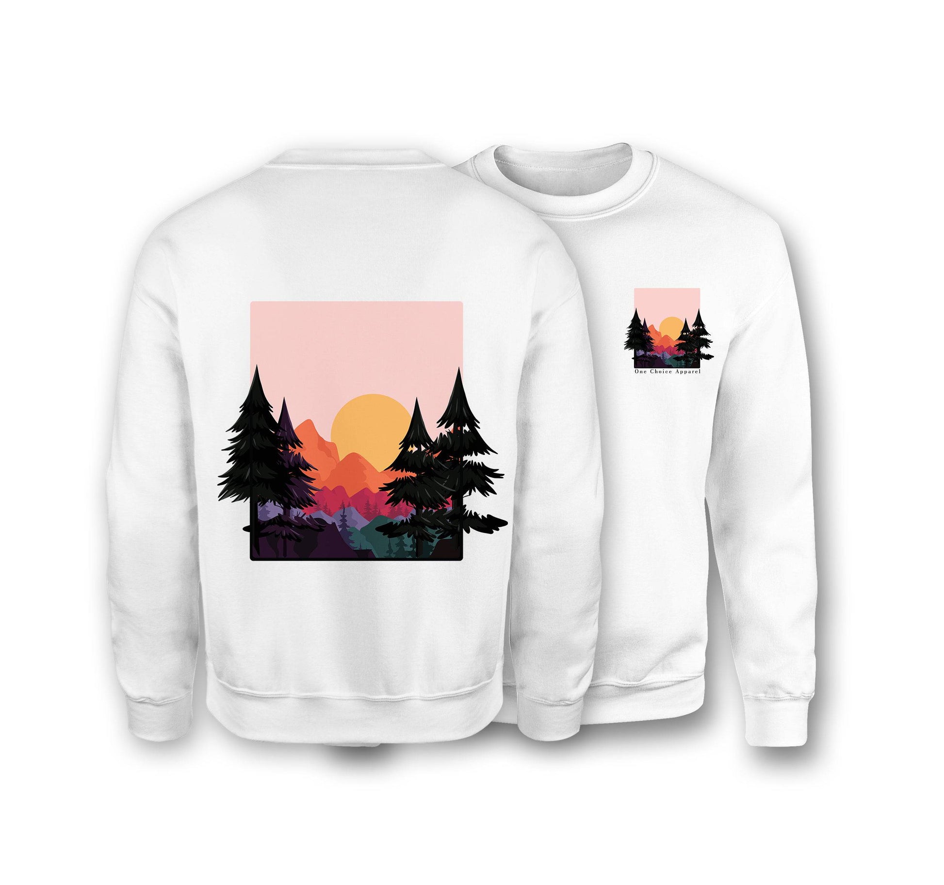 Sun & Mountains Sweatshirt - Organic Cotton Sweatshirt - One Choice Apparel