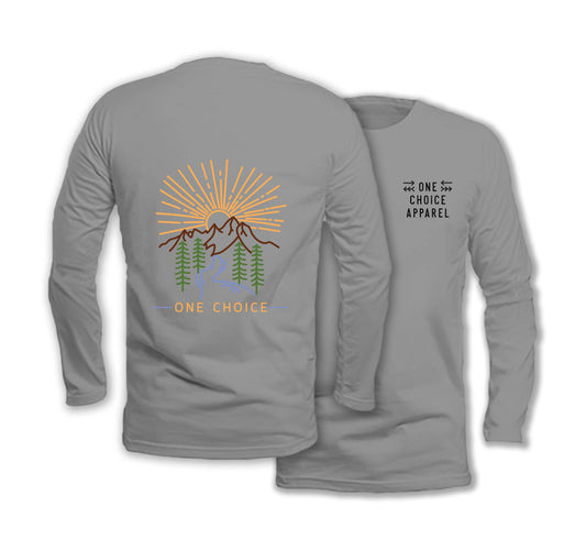 Sunrise Scene - Long Sleeve Organic Cotton T-Shirt - One Choice Apparel